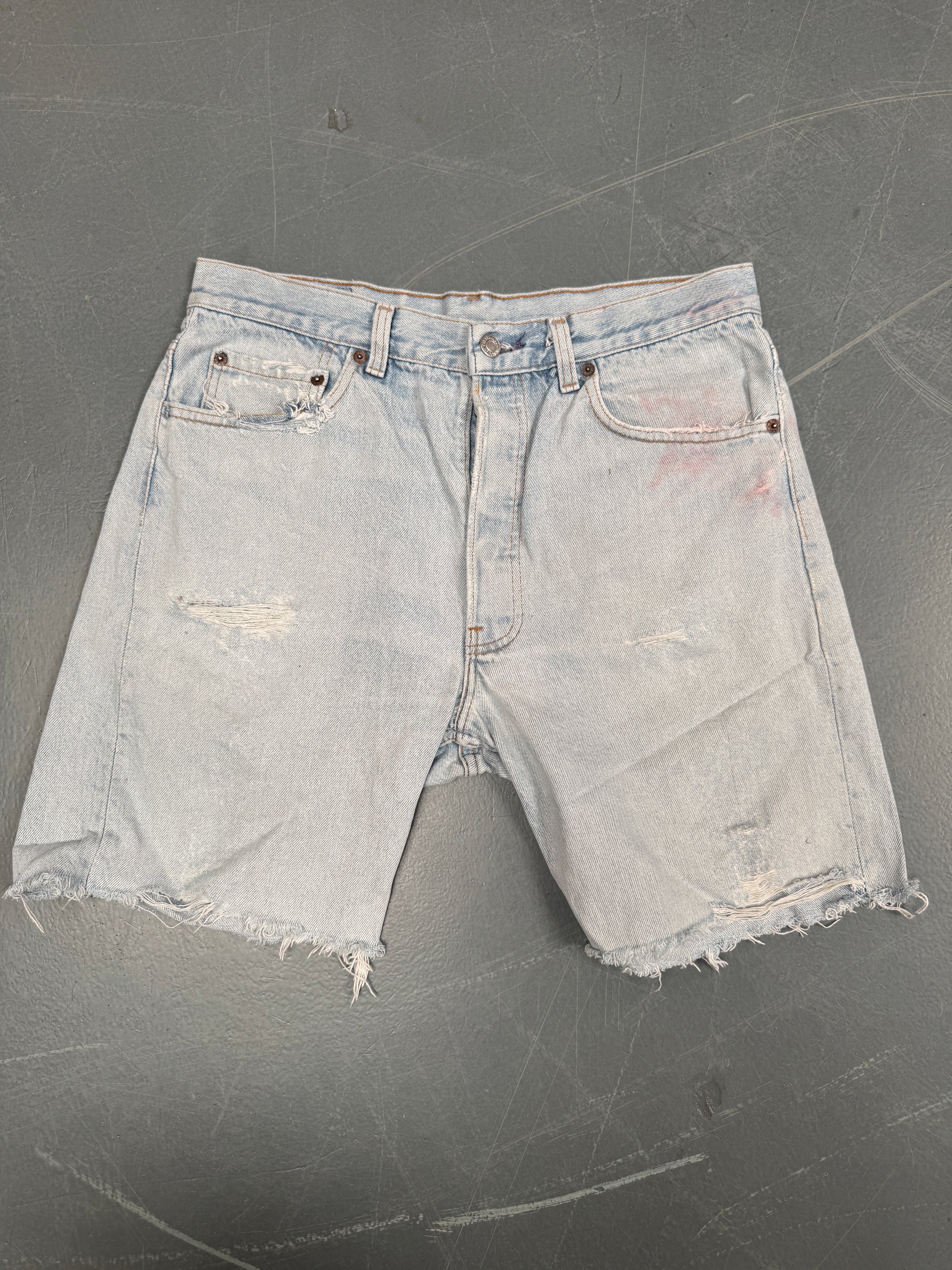 Vintage Ladies Levis Cut Off Denim Shorts - 90s Made - W 31 - SH18