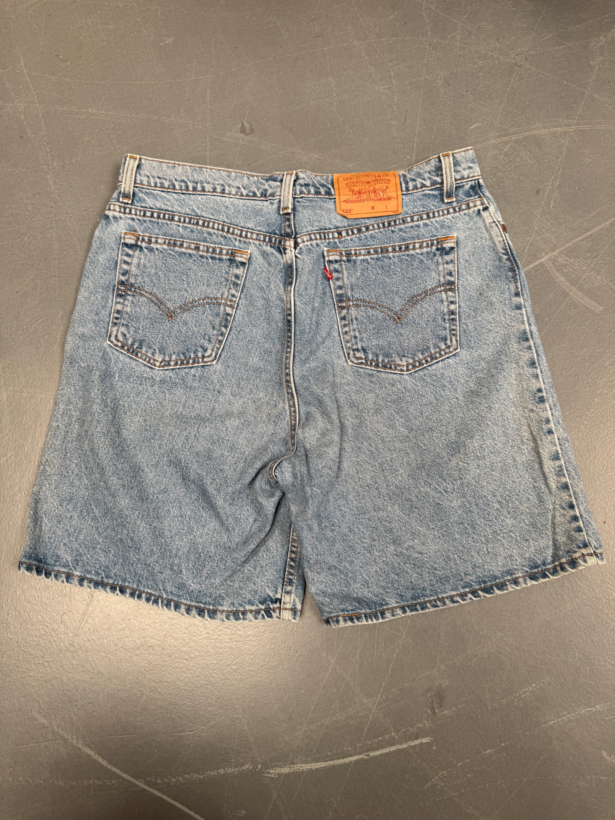 Vintage Ladies Levis Cut Off Denim Shorts - 90s Made - W 35 - SH33
