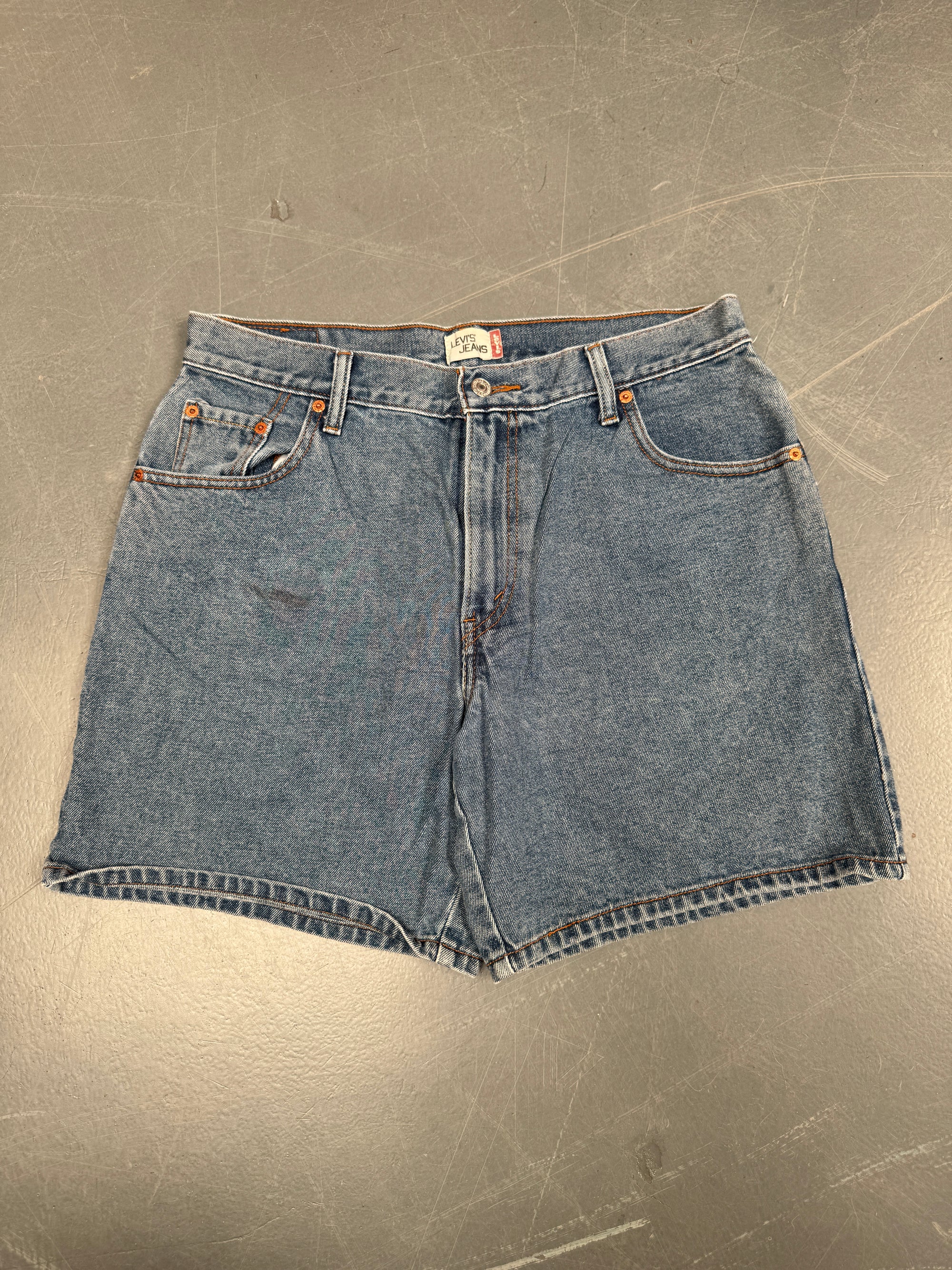 Vintage Ladies Levis Cut Off Denim Shorts - 90s Made - W 33 - SH35