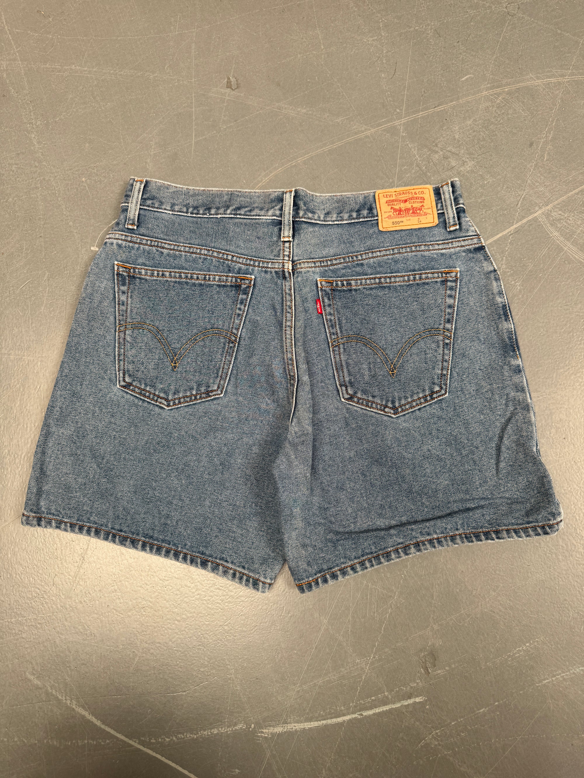 Vintage Ladies Levis Cut Off Denim Shorts - 90s Made - W 33 - SH35