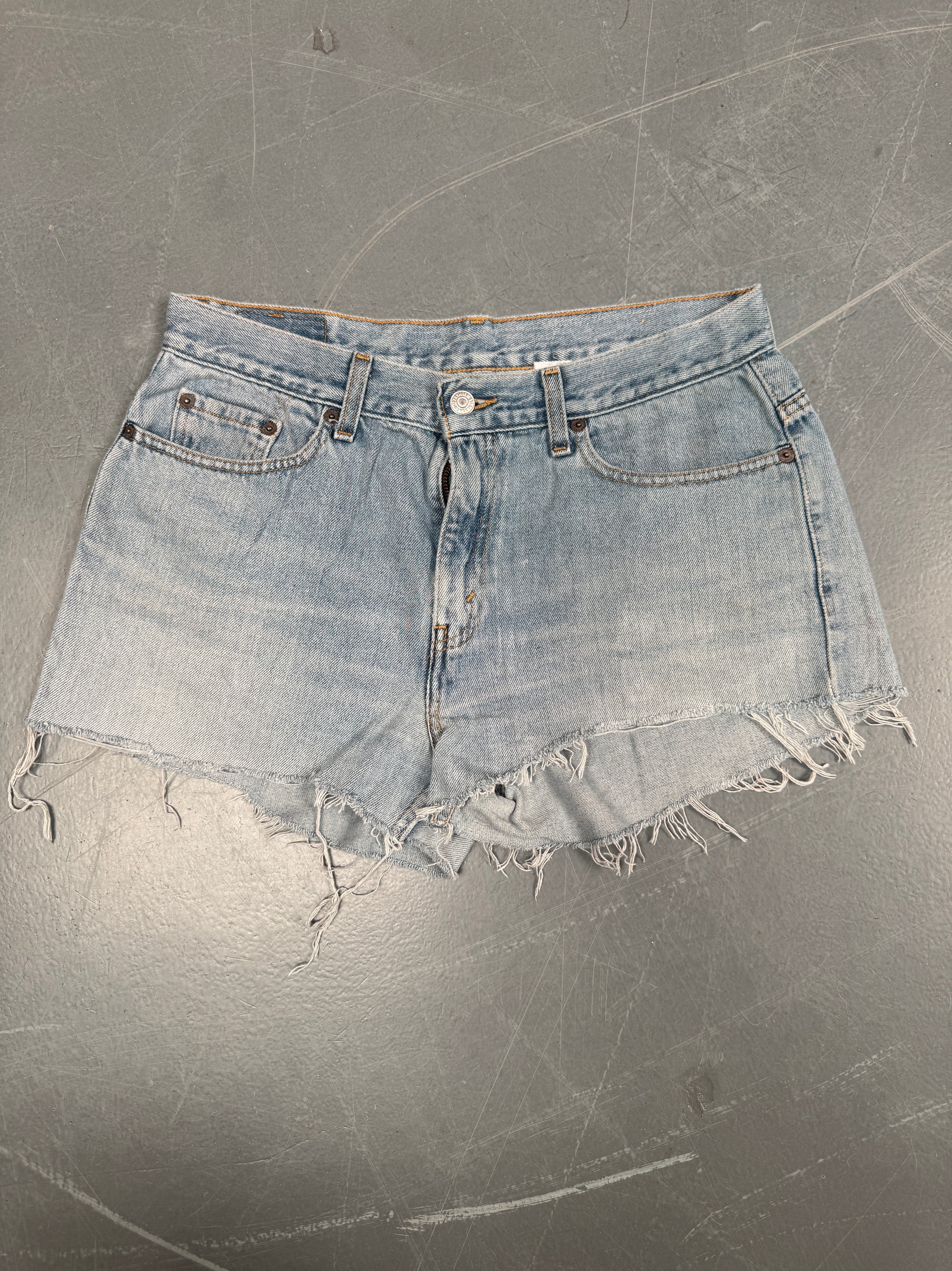 Vintage Ladies Levis Cut Off Denim Shorts - 90s Made - W 31 - SH40