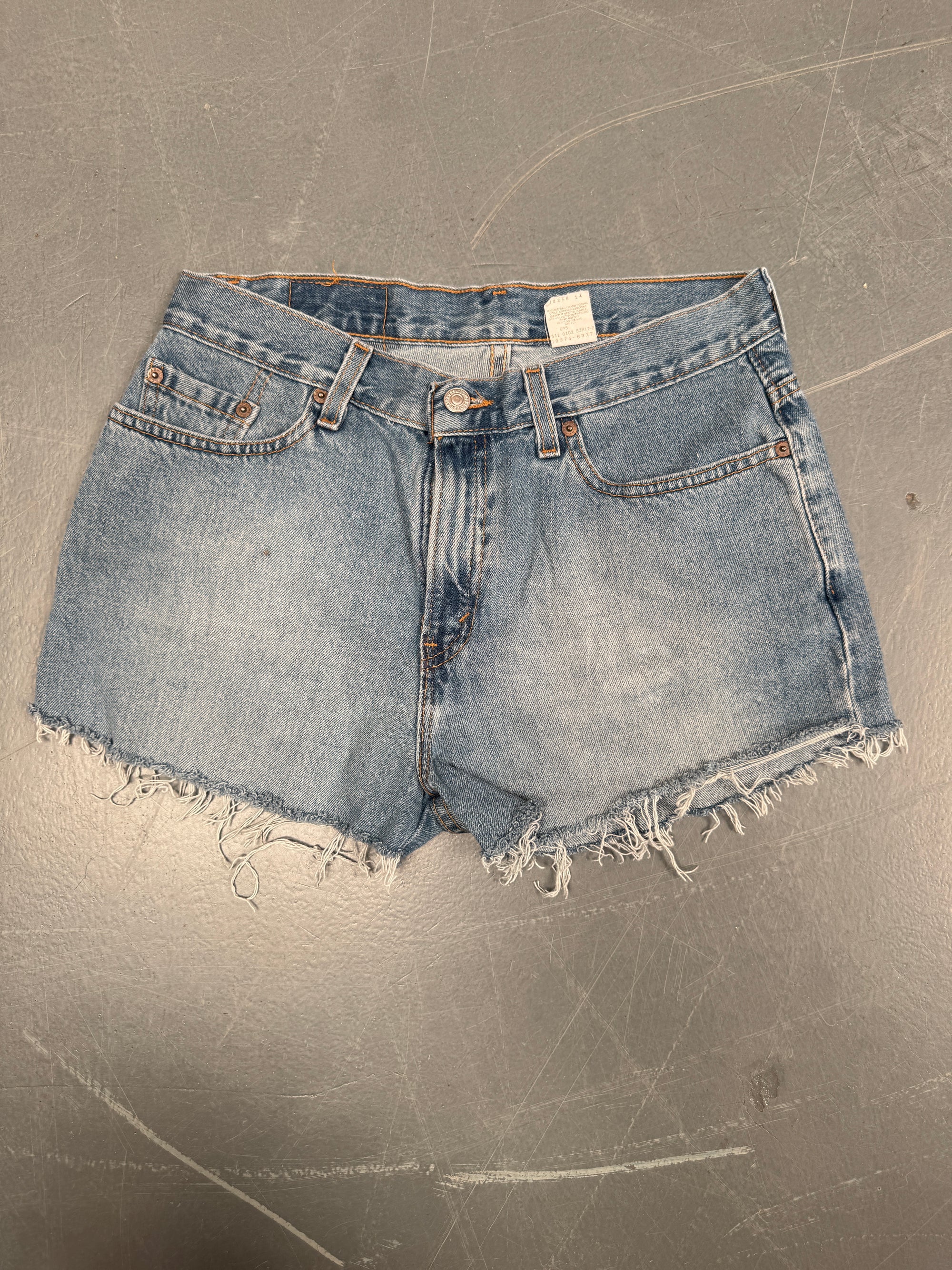 Vintage Ladies Levis Cut Off Denim Shorts - 90s Made - W 28 - SH49