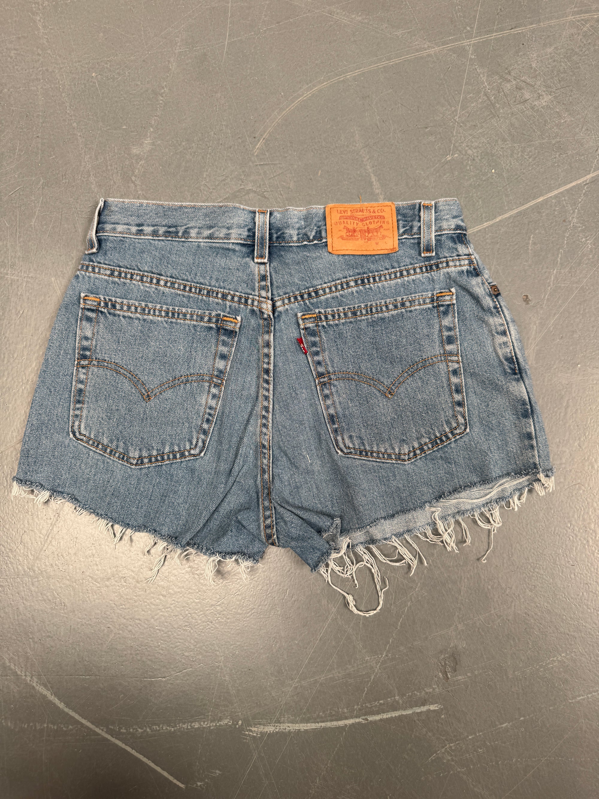 Vintage Ladies Levis Cut Off Denim Shorts - 90s Made - W 28 - SH49