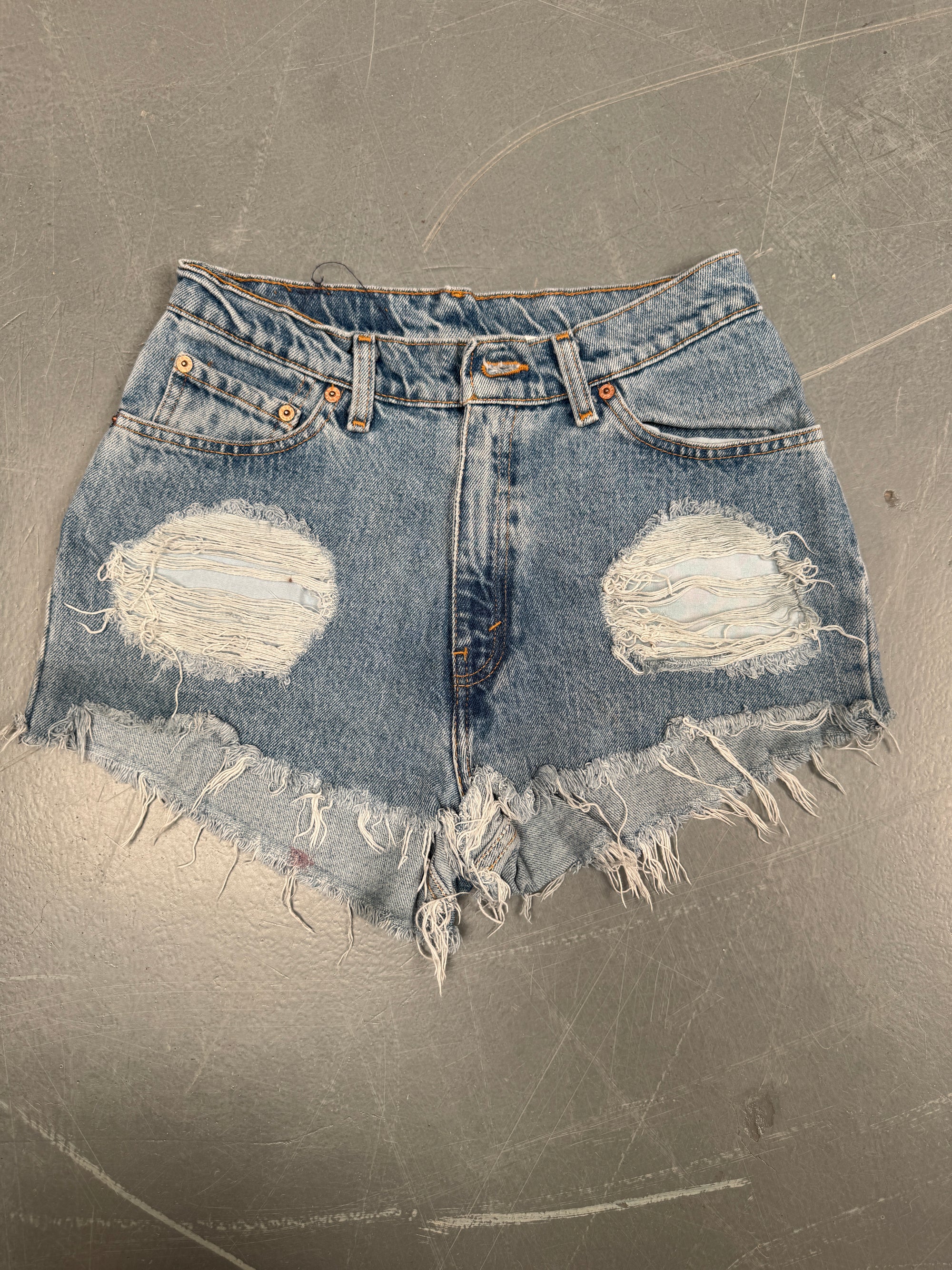Vintage Ladies Levis Cut Off Denim Shorts - 90s Made - W 27 - SH50