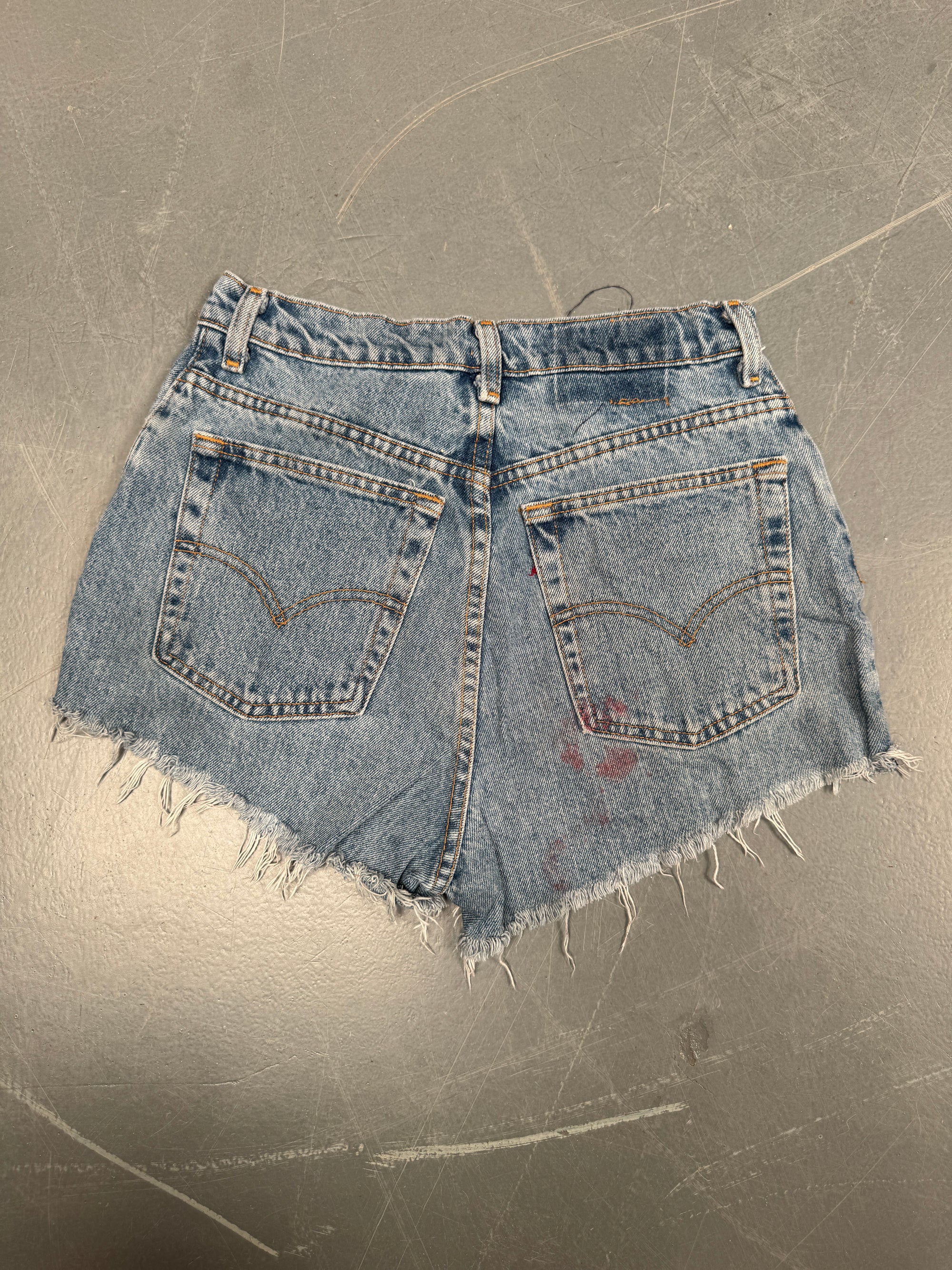 Vintage Ladies Levis Cut Off Denim Shorts - 90s Made - W 27 - SH50