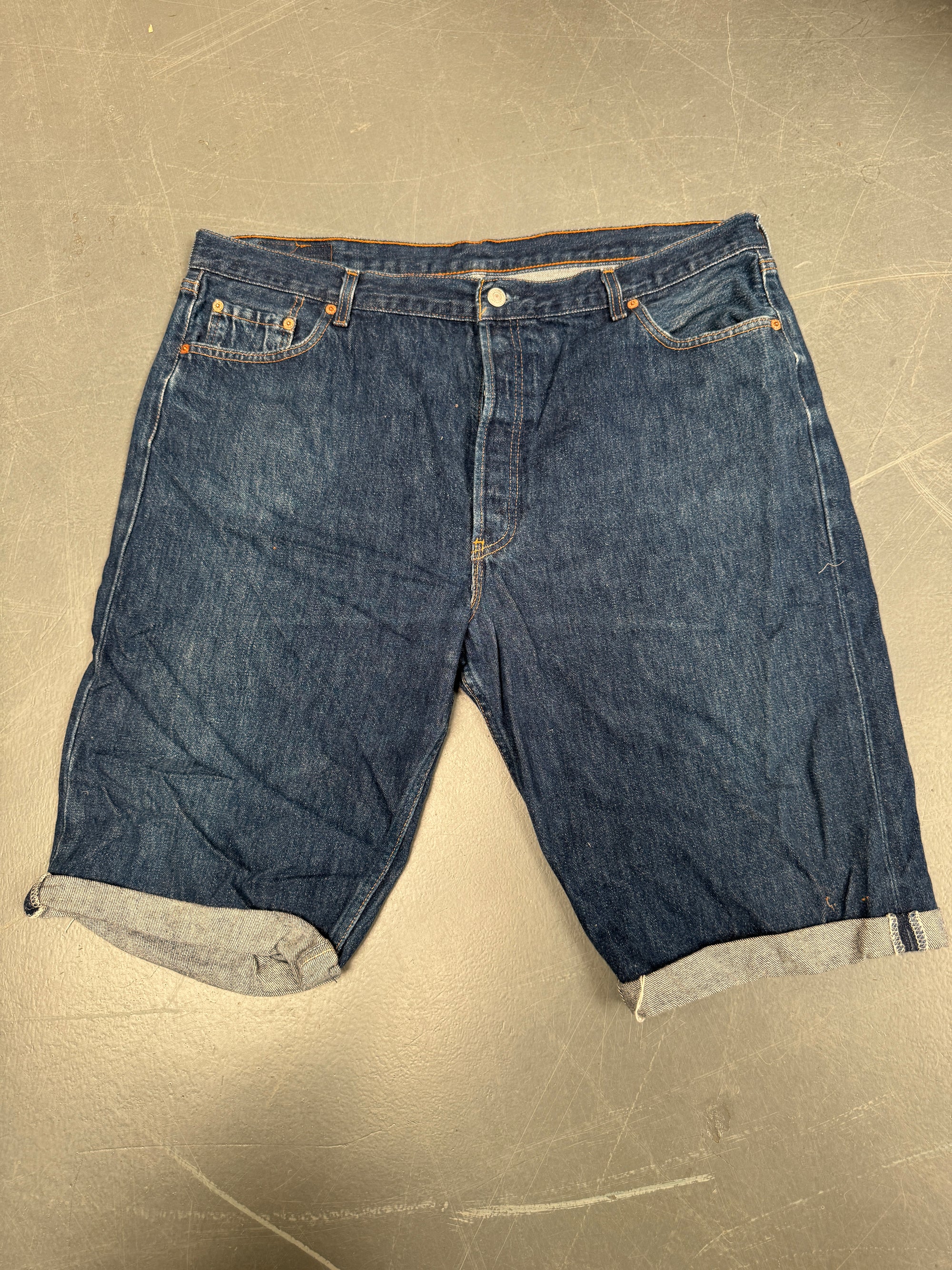 Vintage Ladies Levis Cut Off Denim Shorts - 90s Made - W 40 - SH51