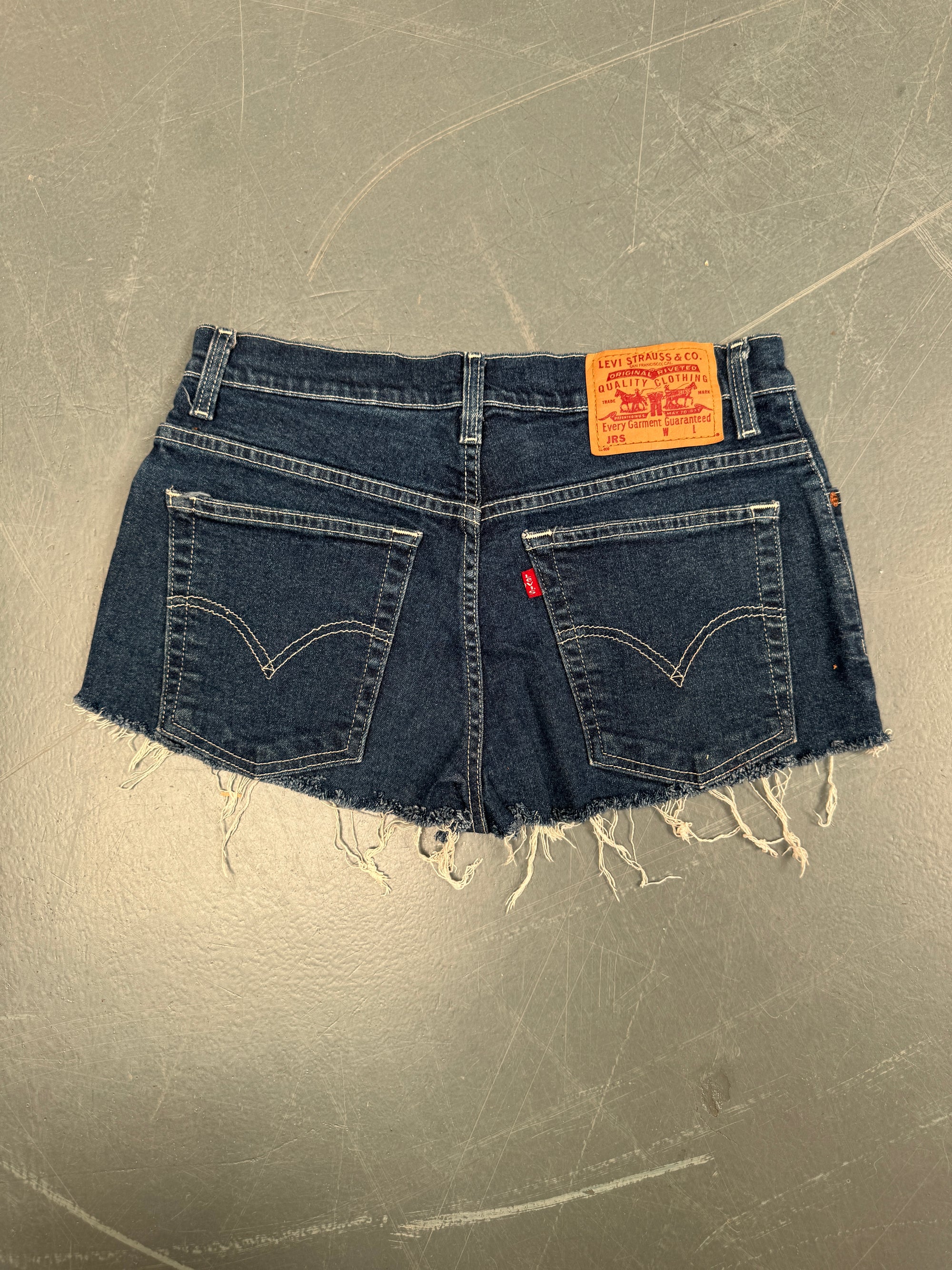 Vintage Ladies Levis Cut Off Denim Shorts - 90s Made - W 28 - SH52