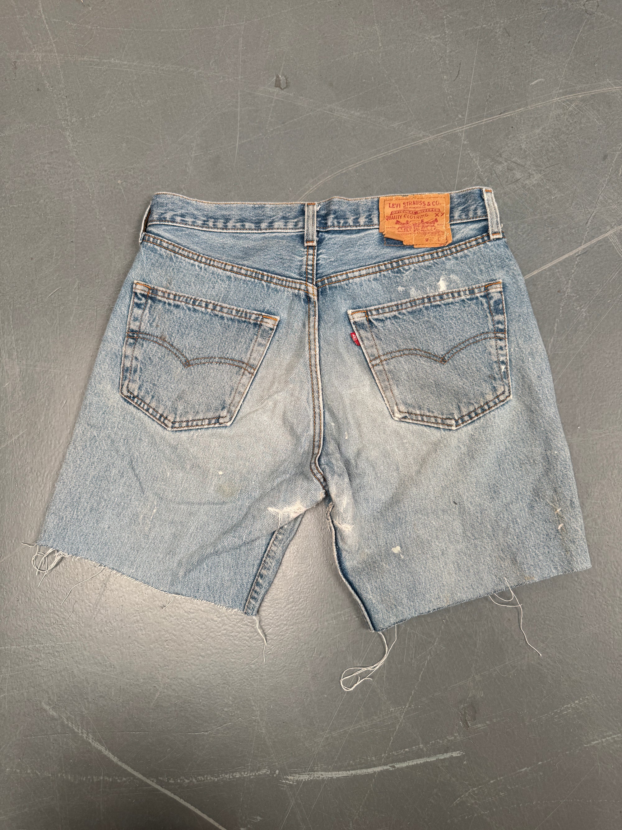 Vintage Ladies Levis Cut Off Denim Shorts - 90s Made - W 30 - SH58