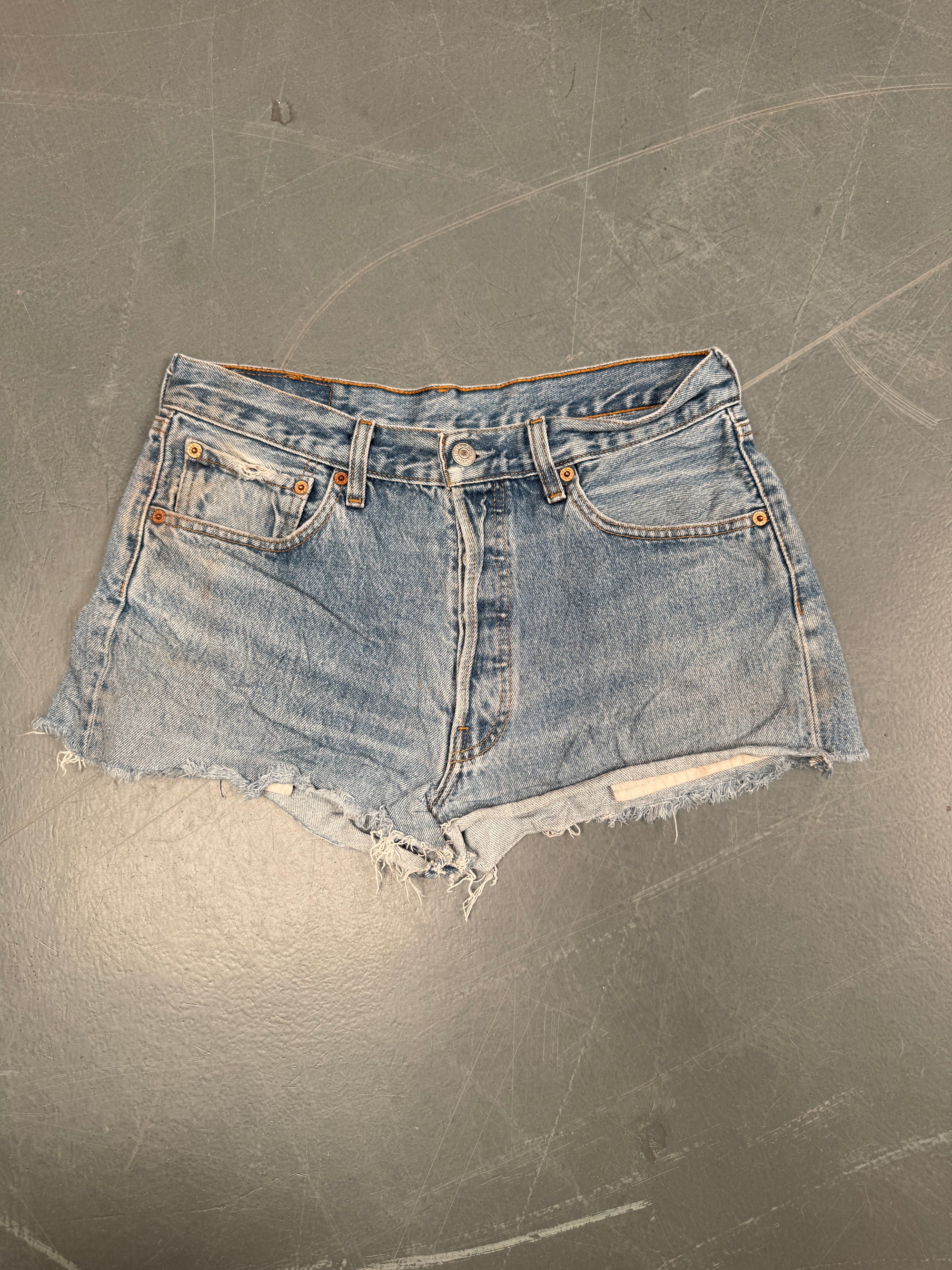Vintage Ladies Levis Cut Off Denim Shorts - 90s Made - W 28 - SH59