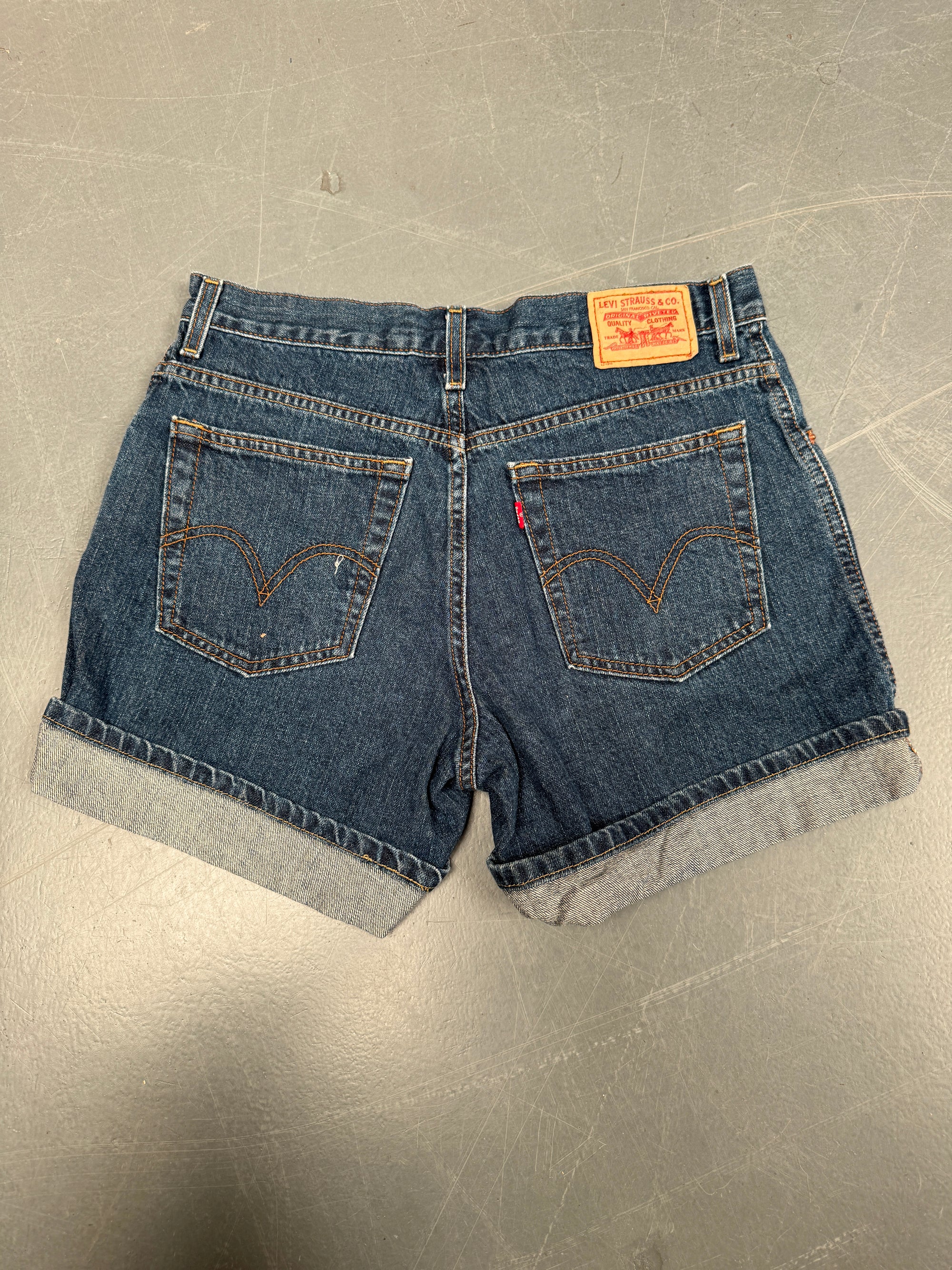 Vintage Ladies Levis Cut Off Denim Shorts - 90s Made - W 30 - SH061