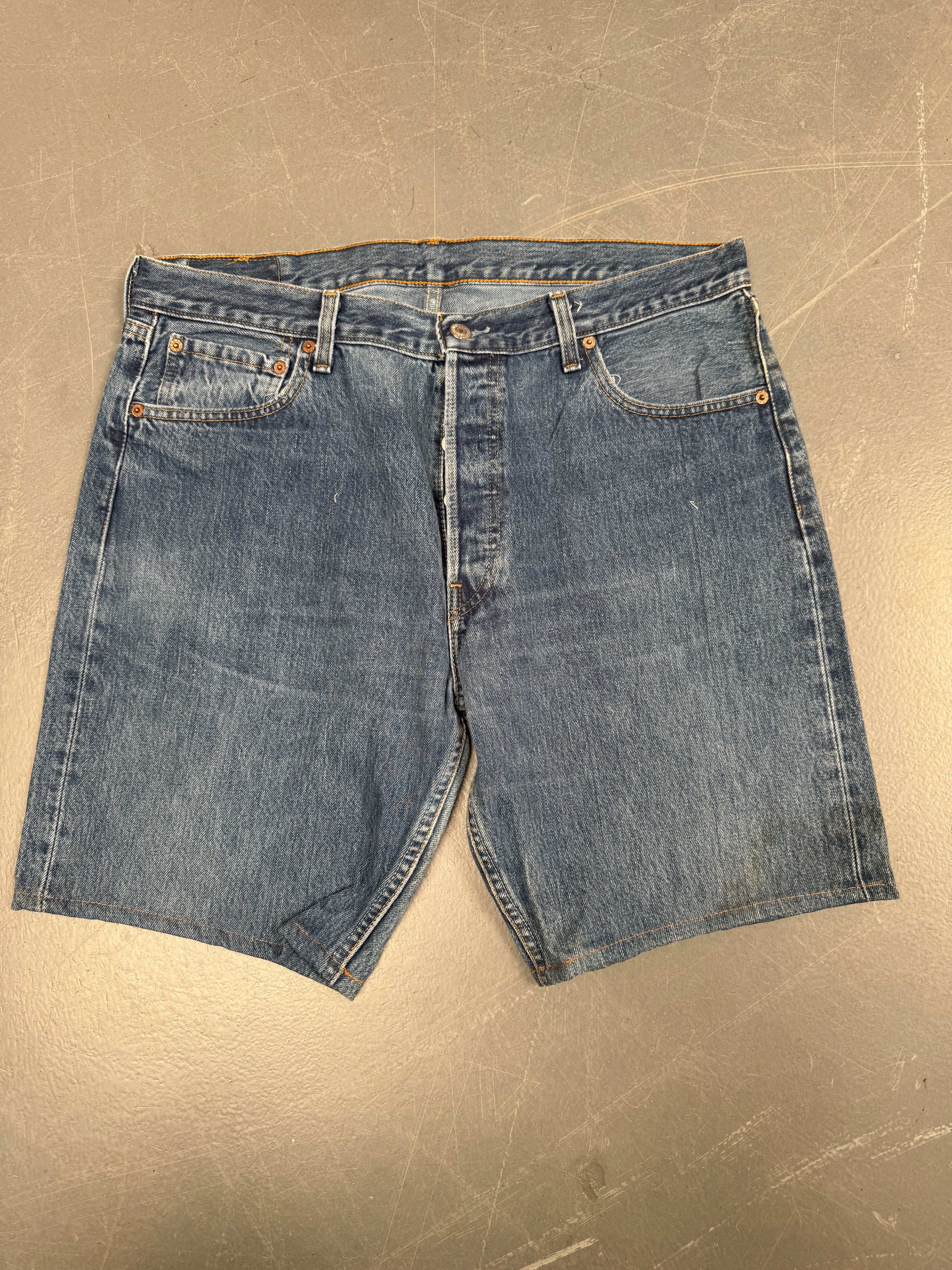 Vintage Ladies Levis Cut Off Denim Shorts - 90s Made - W 35 - SH064