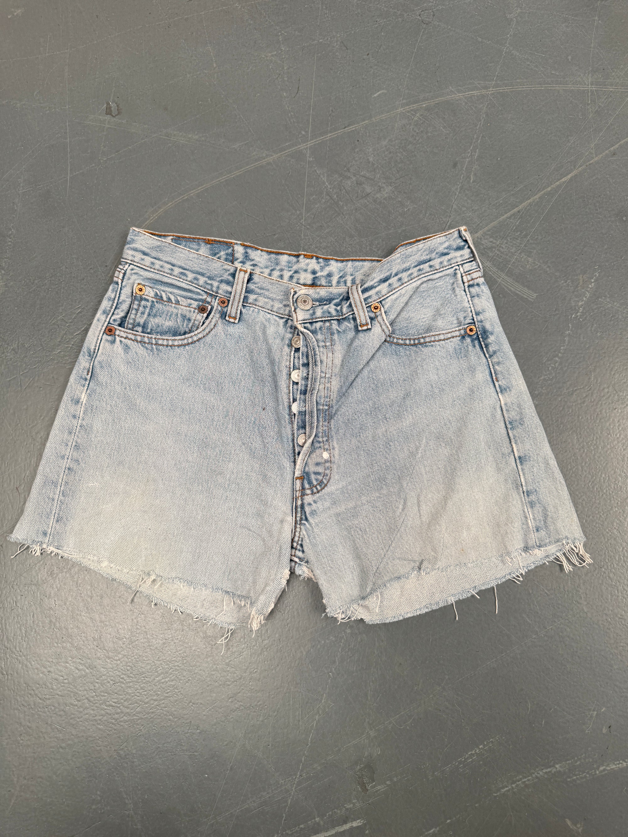 Vintage Ladies Levis Cut Off Denim Shorts - 90s Made - W 28 - SH078