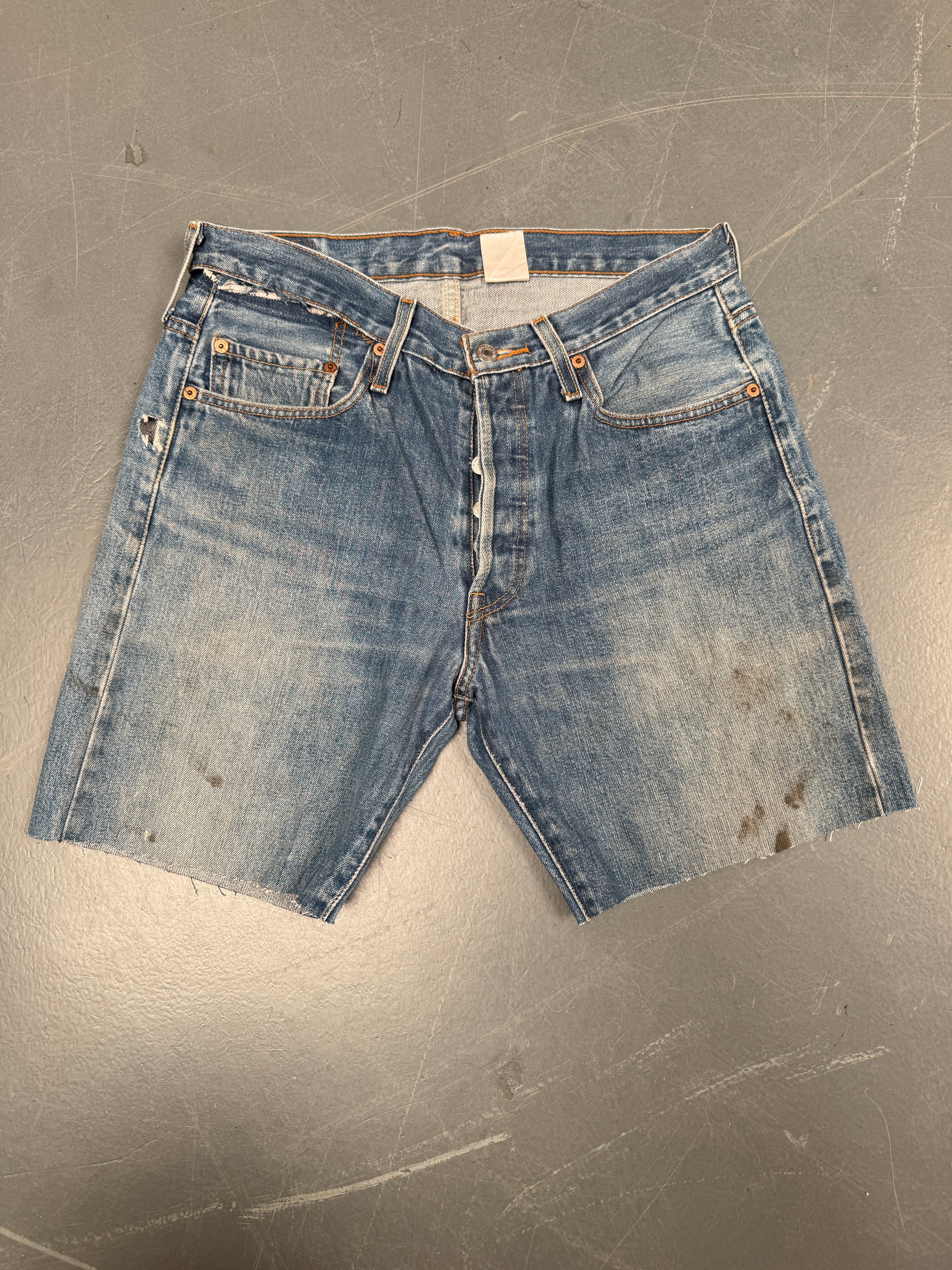 Vintage Ladies Levis Cut Off Denim Shorts - 90s Made - W 32 - SH083