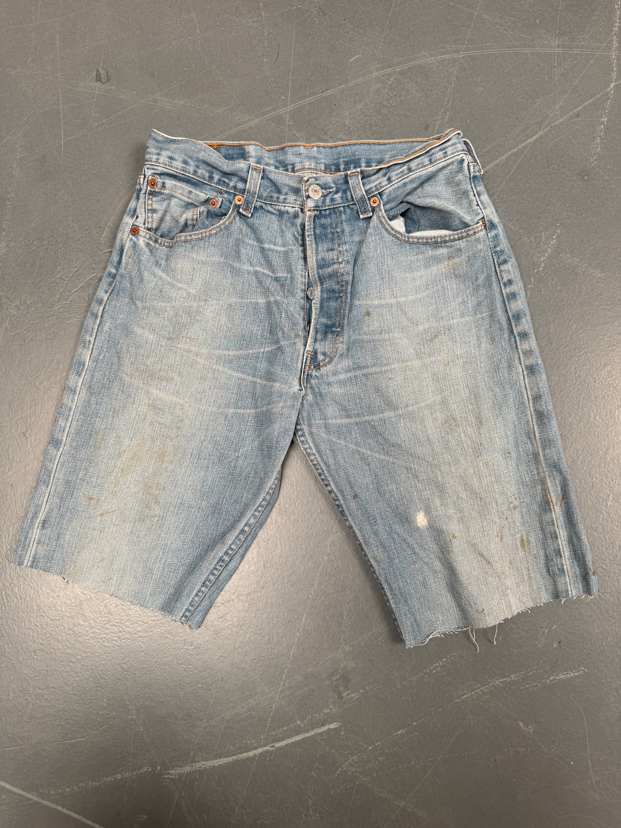 Vintage Ladies Levis Cut Off Denim Shorts - 90s Made - W 26 - SH087