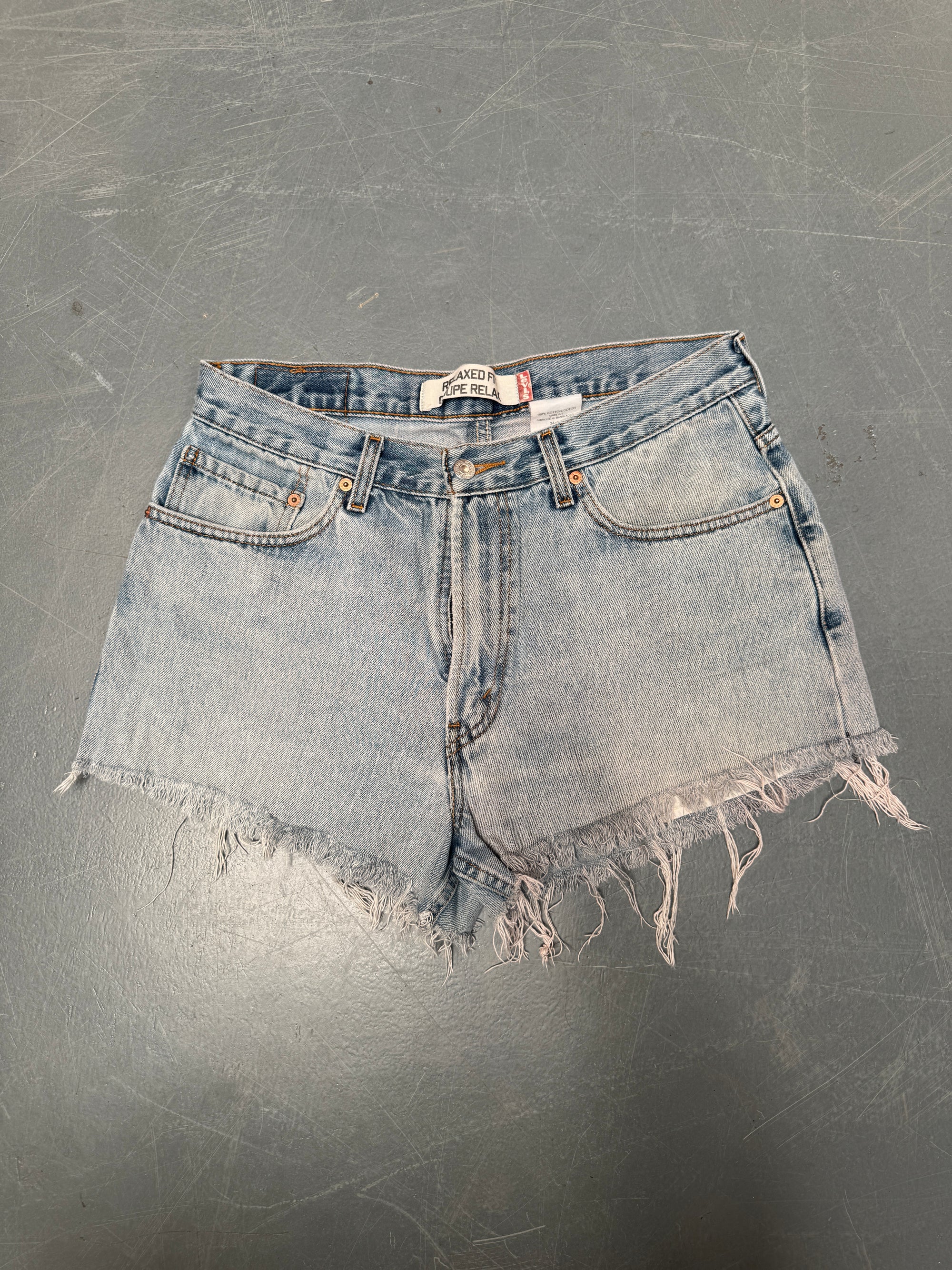 Vintage Levis Cut Off Denim Shorts - 90s Made - W 32 - SH1006
