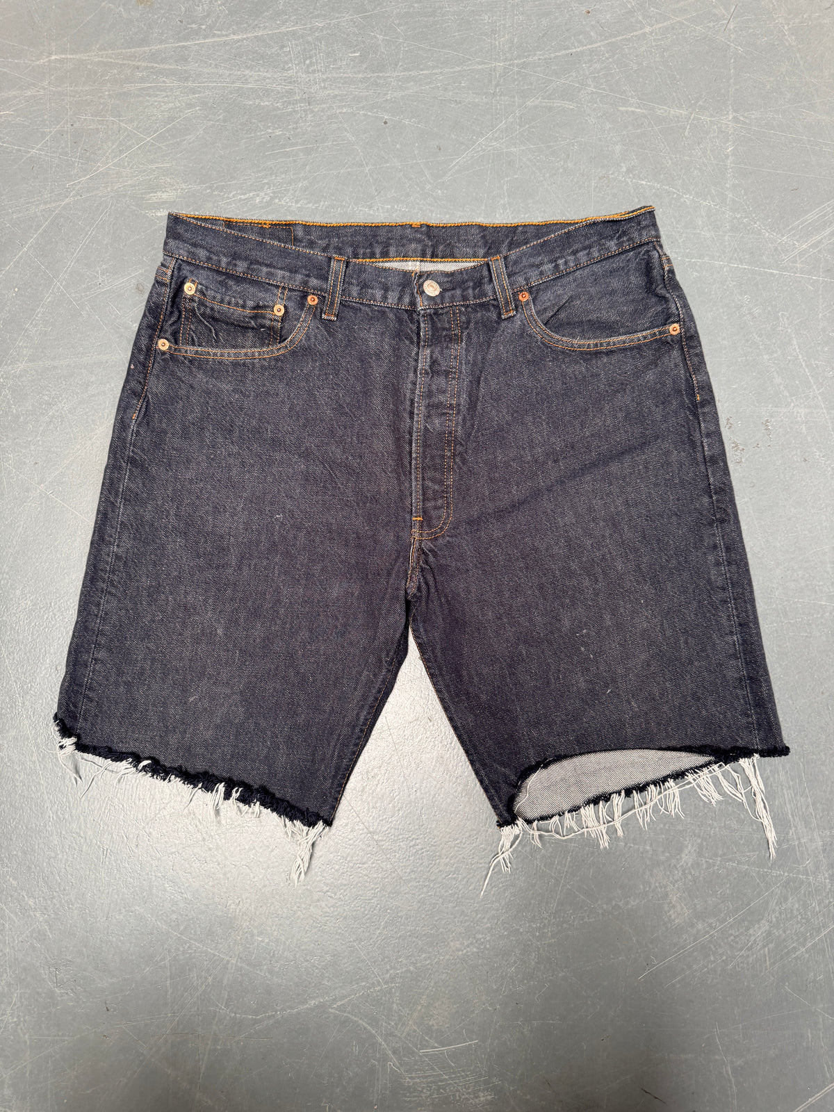 Vintage Levis Cut Off Denim Shorts - 90s Made - W 35 - SH1024