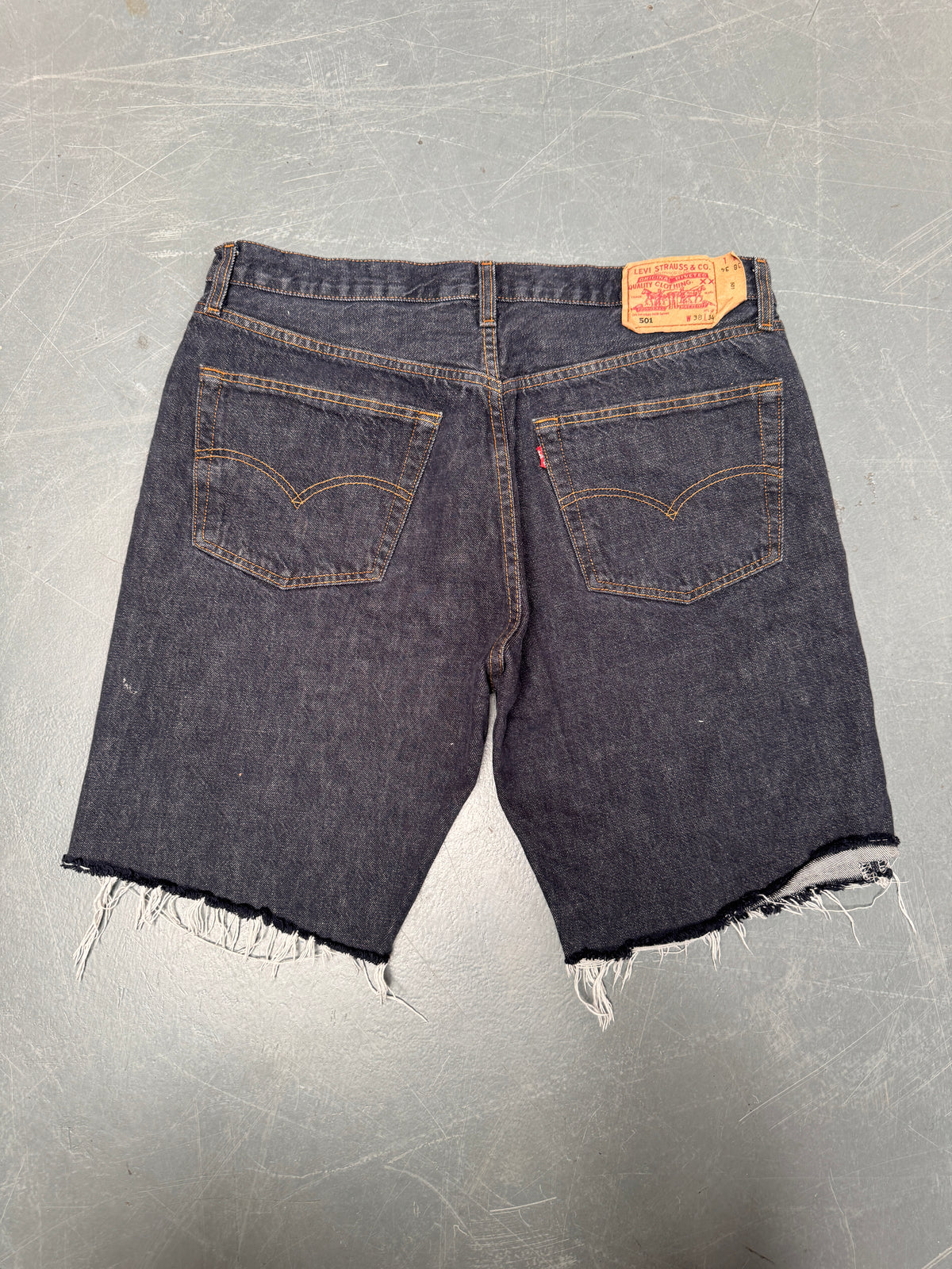 Vintage Levis Cut Off Denim Shorts - 90s Made - W 35 - SH1024