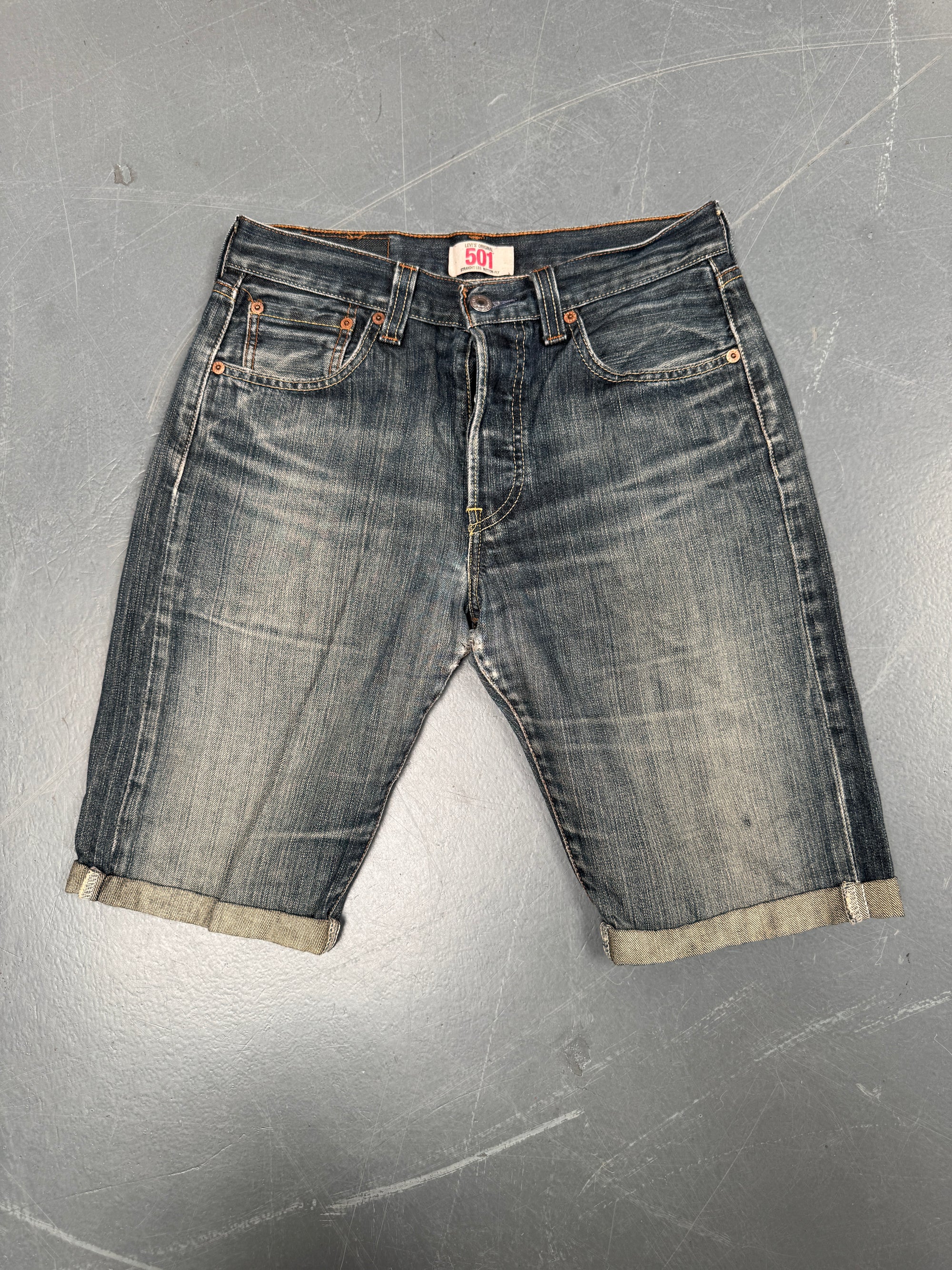 Vintage Ladies Levis Cut Off Denim Shorts - 90s Made - W 28 - SH113