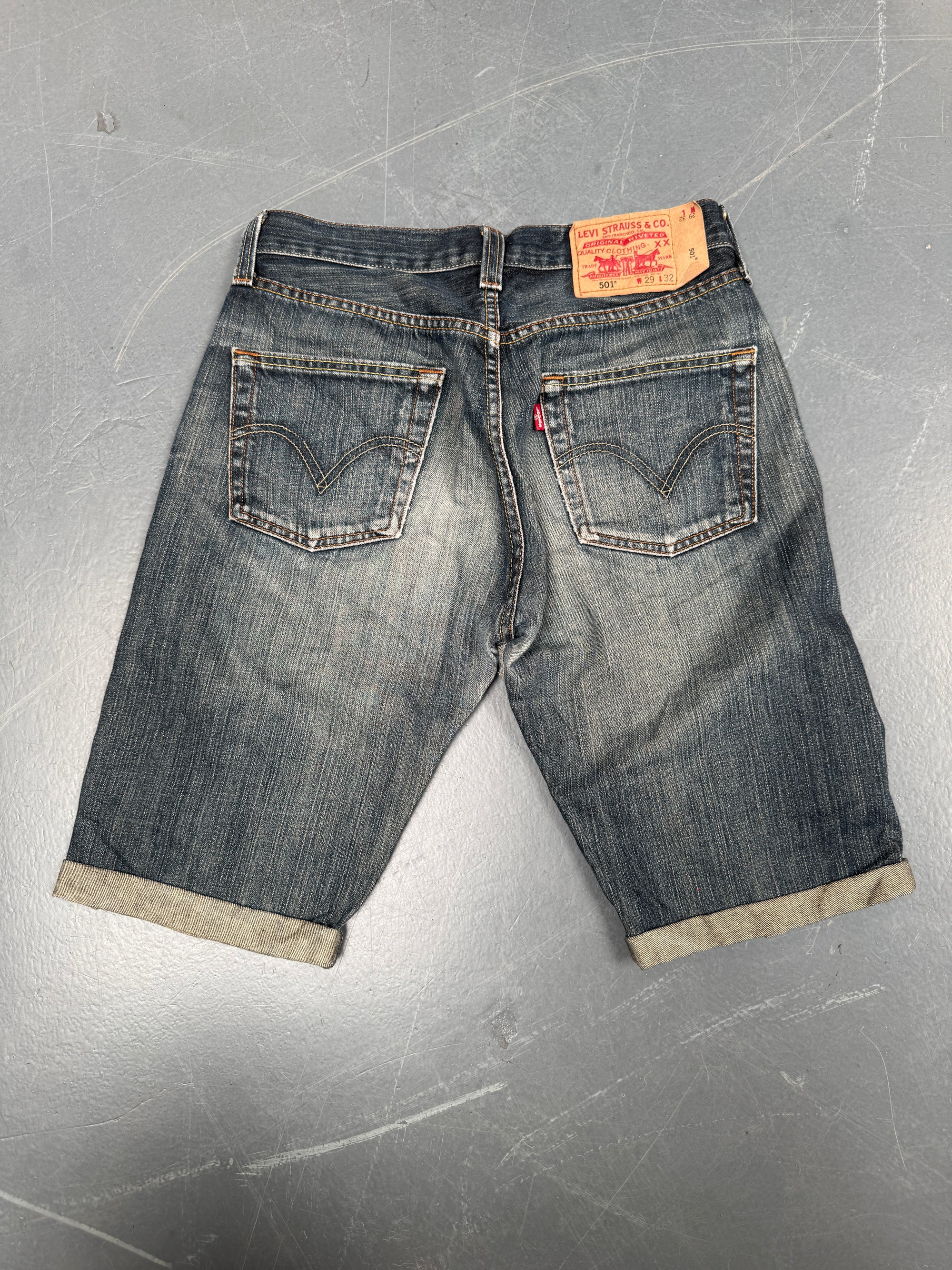 Vintage Ladies Levis Cut Off Denim Shorts - 90s Made - W 28 - SH113