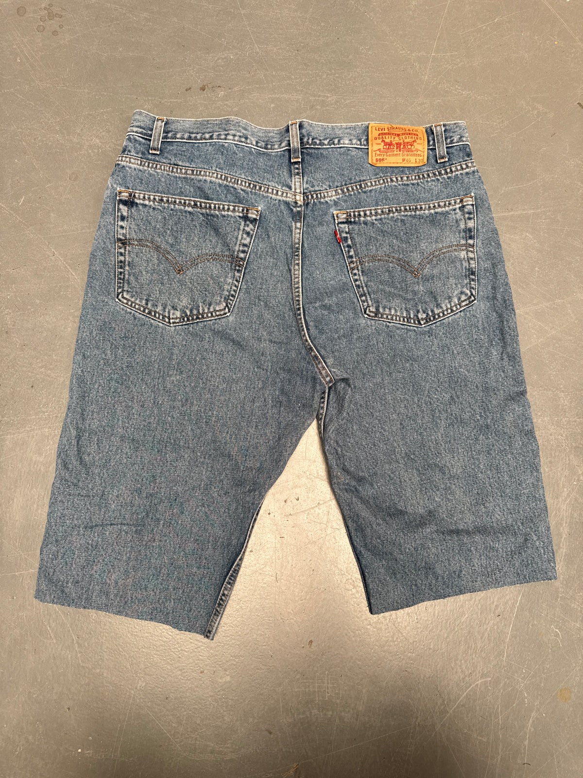 Vintage Levis Cut Off Denim Shorts - 90s Made - W 38 - SH1156