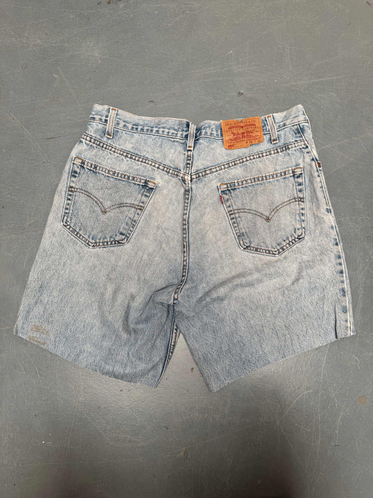 Vintage Levis Cut Off Denim Shorts - 90s Made - W 36 - SH1171