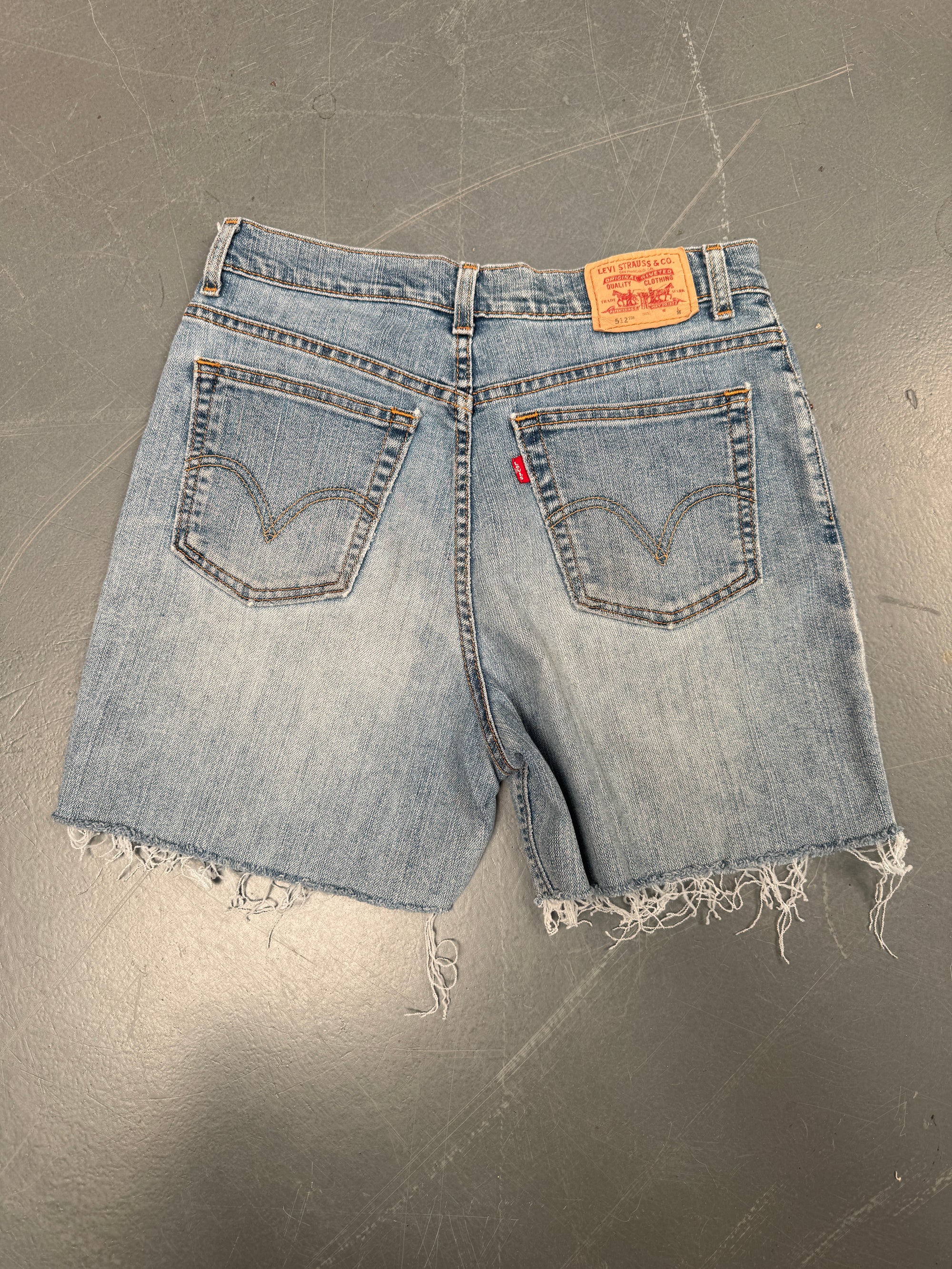 Vintage Ladies Levis Cut Off Denim Shorts - 90s Made - W 28 - SH122