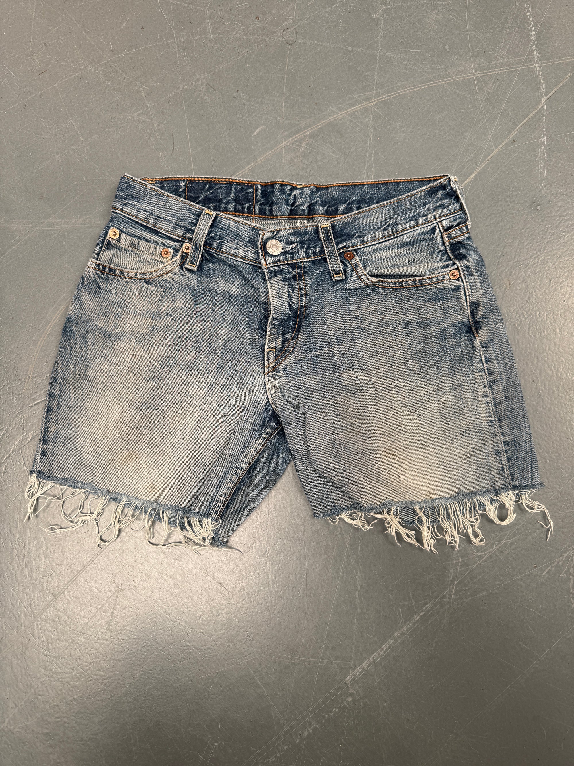 Vintage Ladies Levis Cut Off Denim Shorts - 90s Made - W 26 - SH123