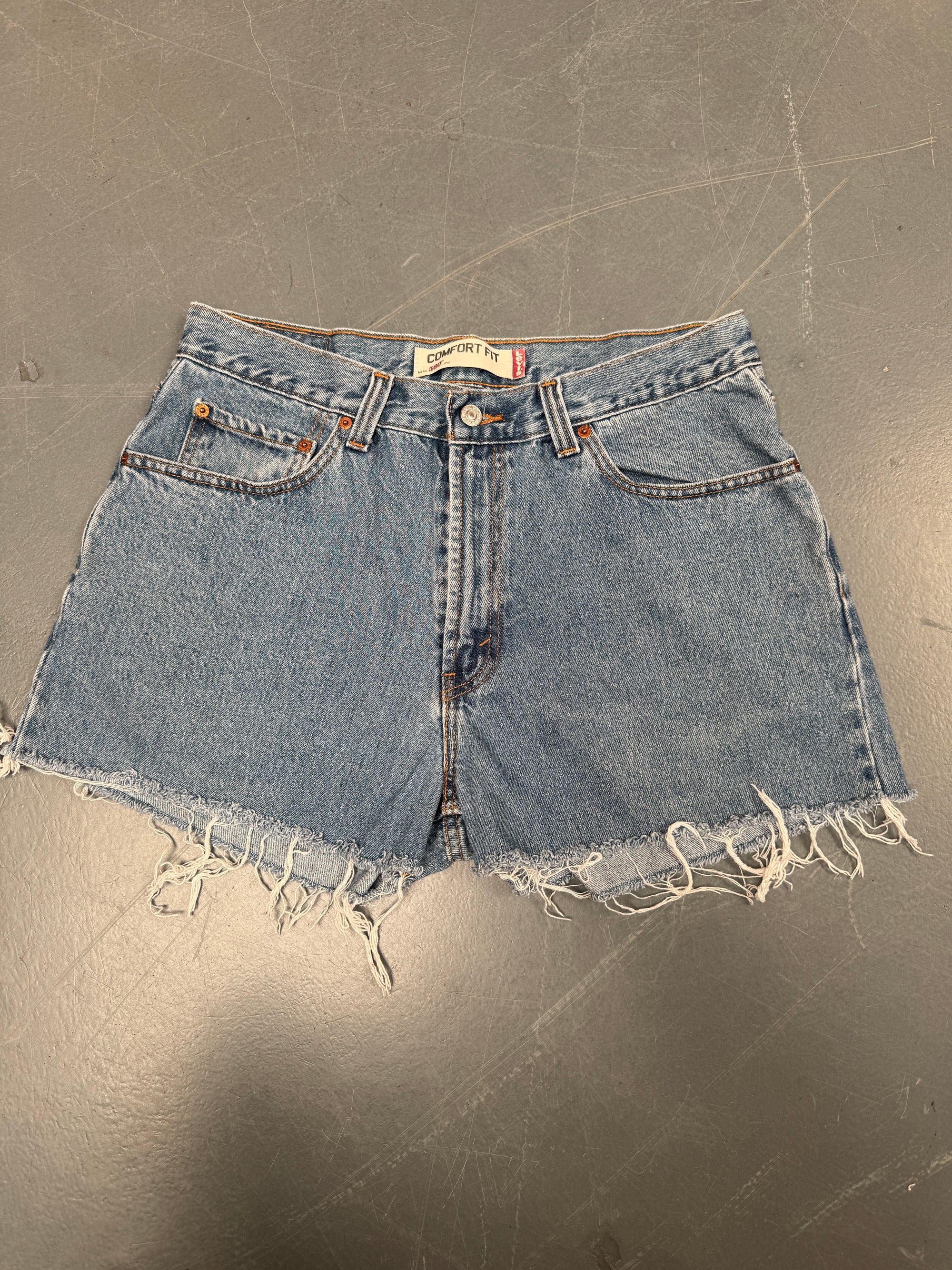 Vintage Ladies Levis Cut Off Denim Shorts - 90s Made - W 33 - SH124
