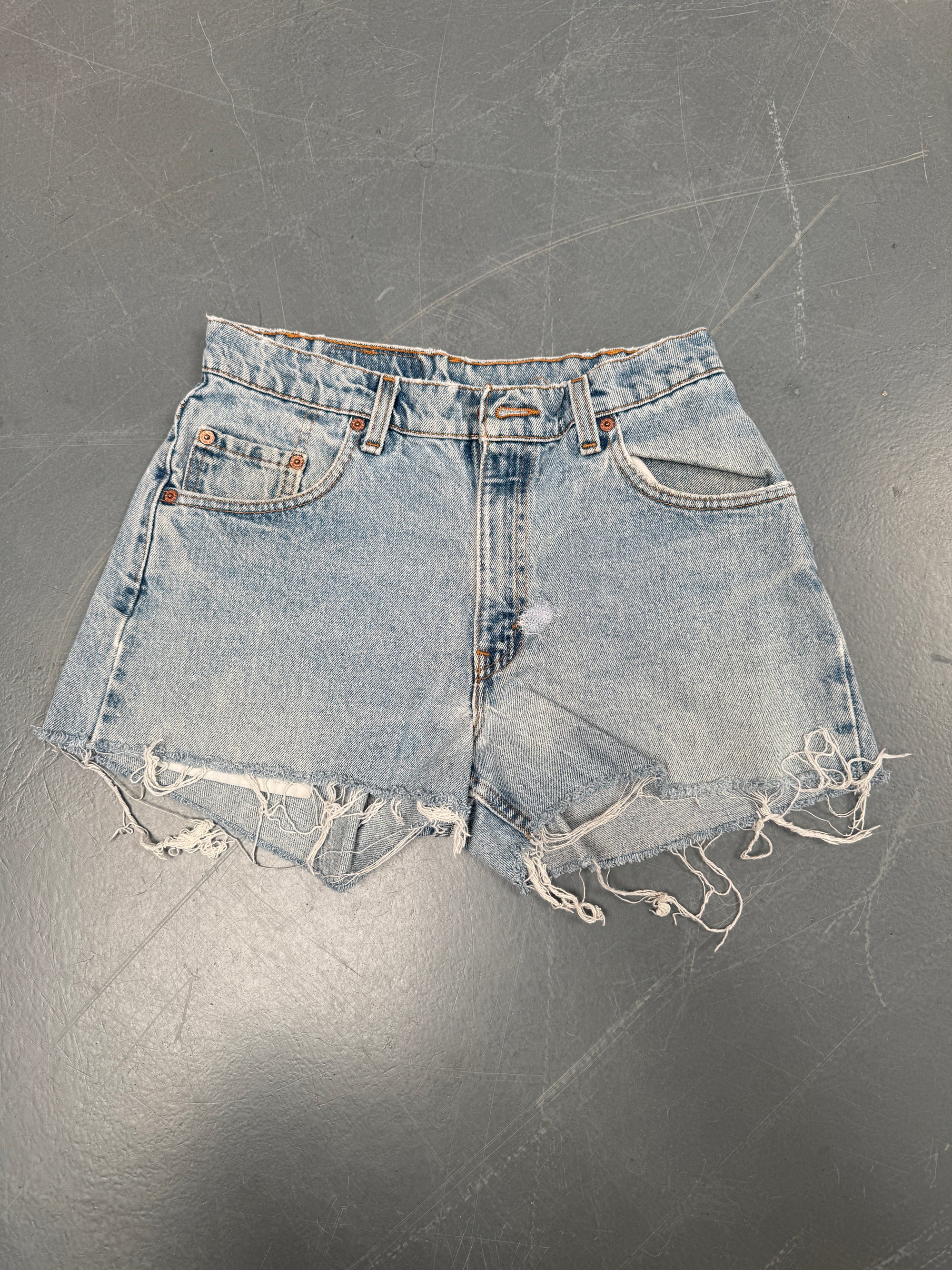 Vintage Ladies Levis Cut Off Denim Shorts - 90s Made - W 28 - SH125