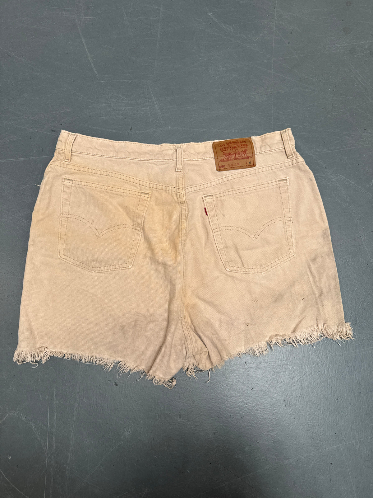 Vintage Levis Cut Off Denim Shorts - 90s Made - W 38 - SH1259