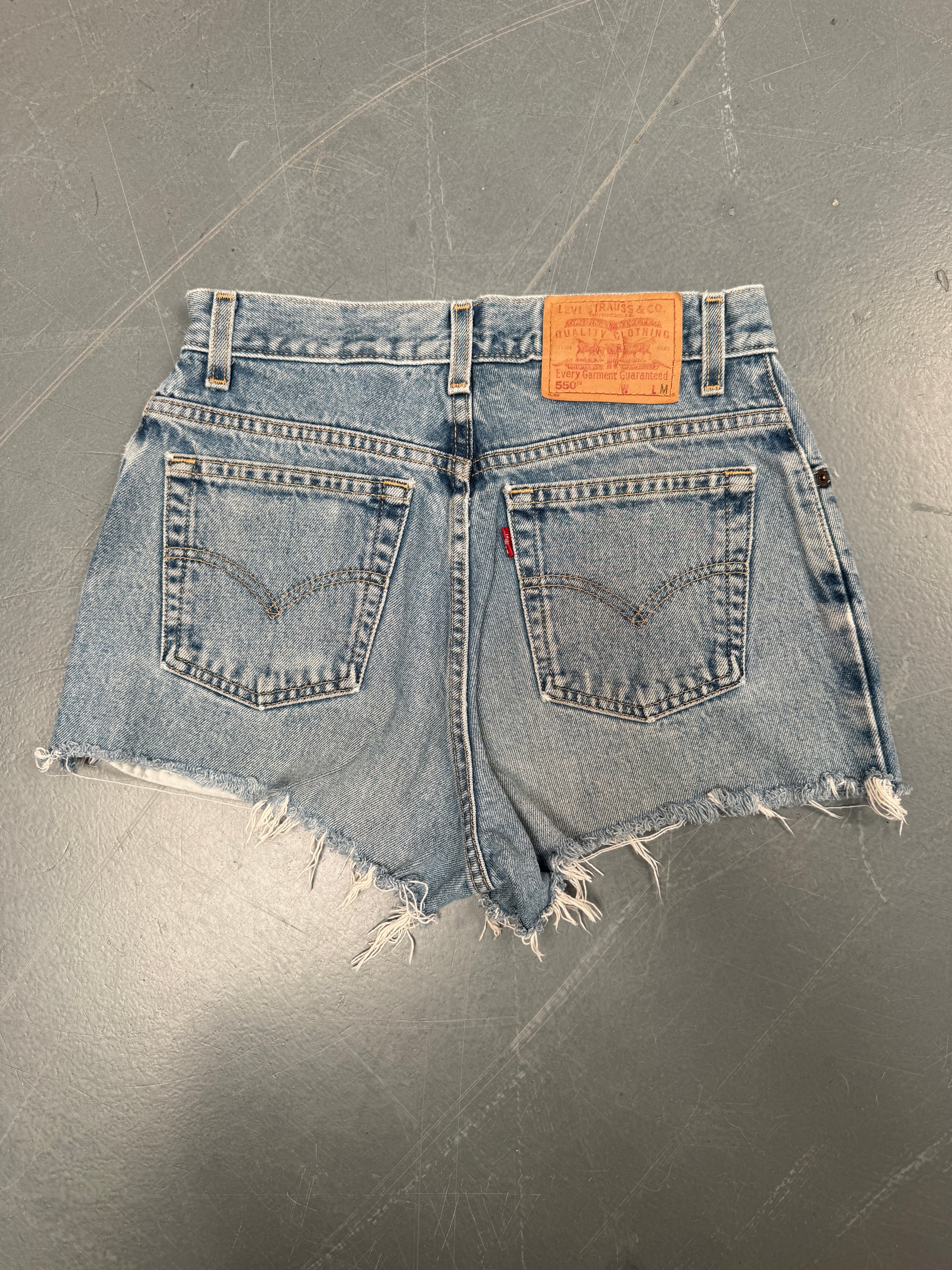 Vintage Ladies Levis Cut Off Denim Shorts - 90s Made - W 26 - SH131