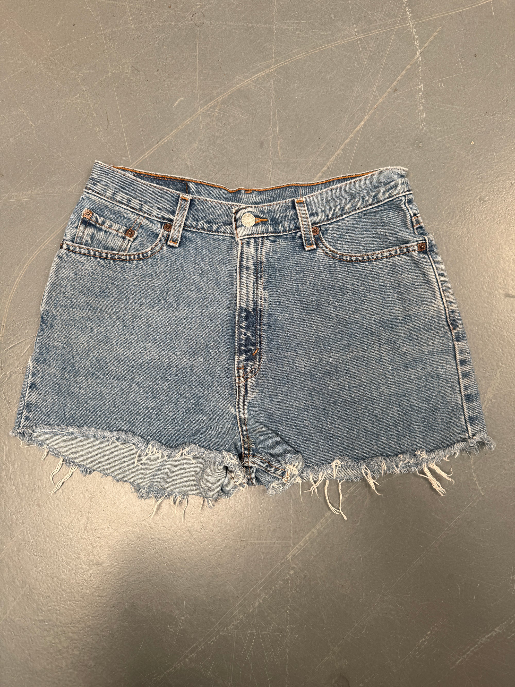 Vintage Ladies Levis Cut Off Denim Shorts - 90s Made - W 29 - SH132