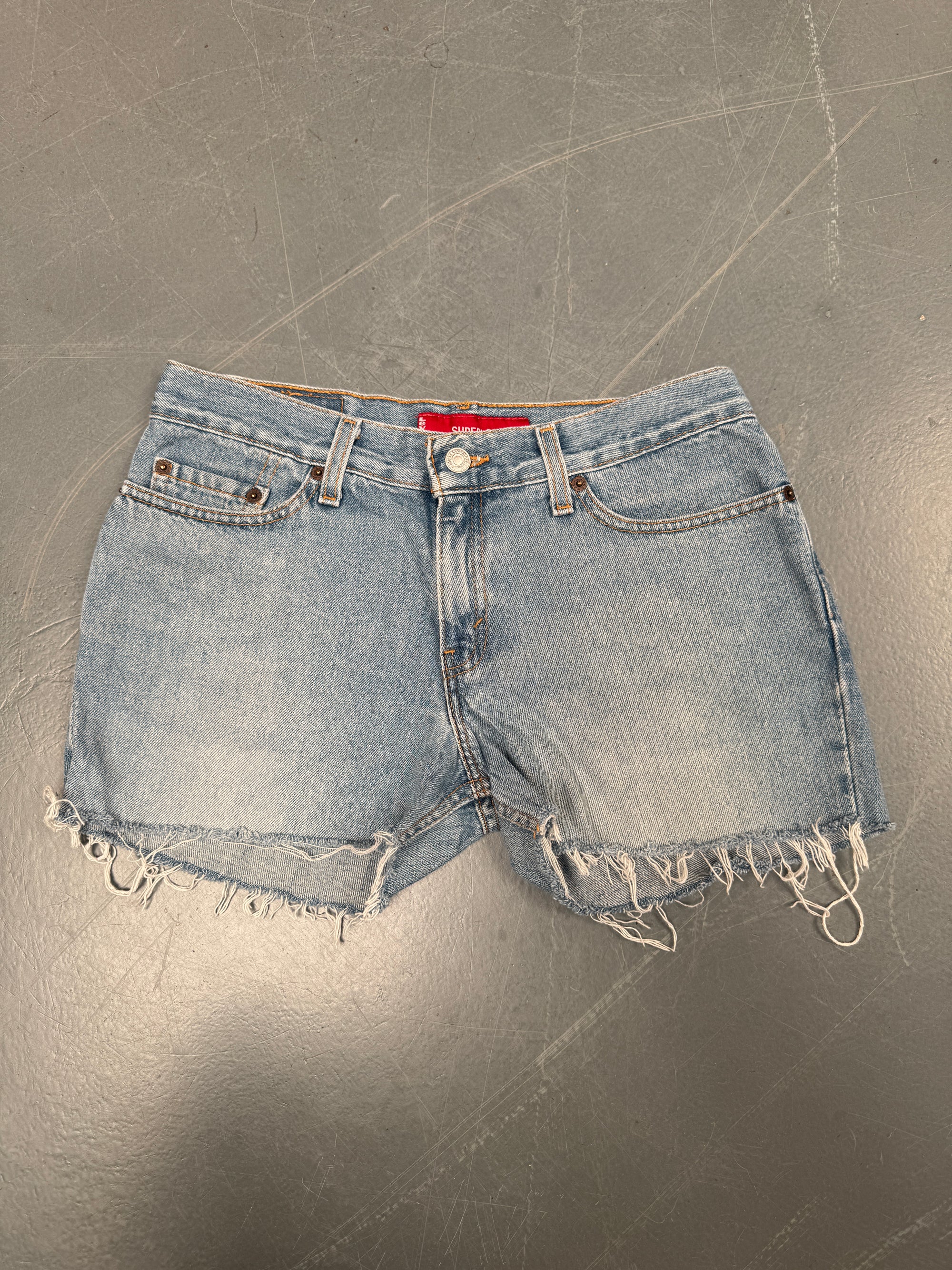 Vintage Ladies Levis Cut Off Denim Shorts - 90s Made - W 29 - SH133