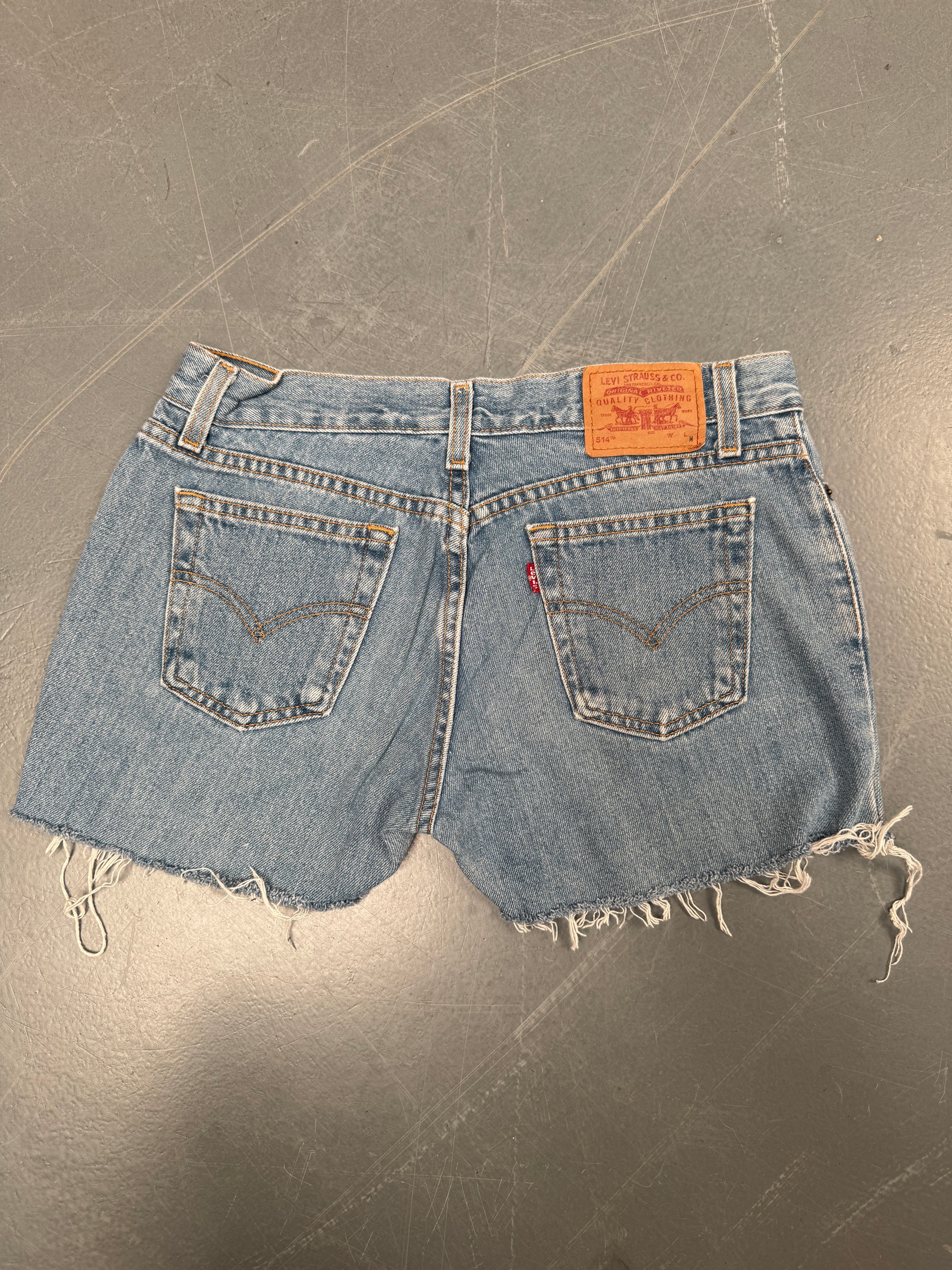Vintage Ladies Levis Cut Off Denim Shorts - 90s Made - W 29 - SH133