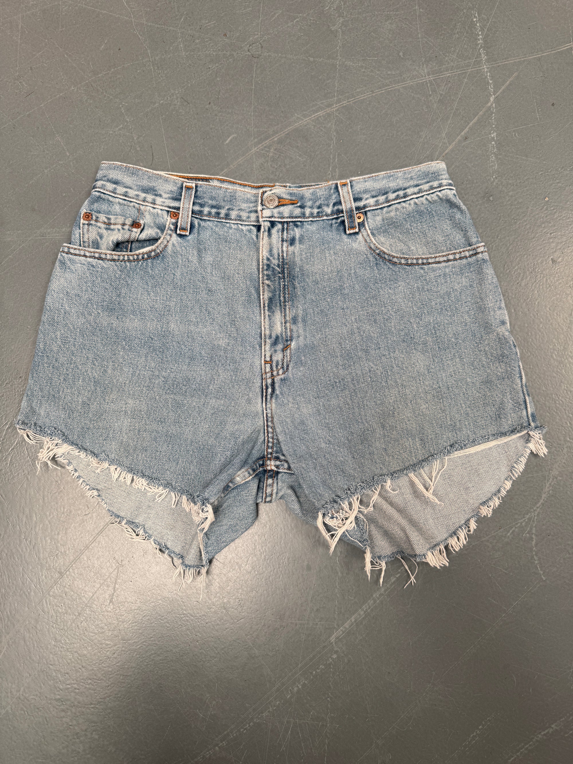 Vintage Ladies Levis Cut Off Denim Shorts - 90s Made - W 30 - SH134