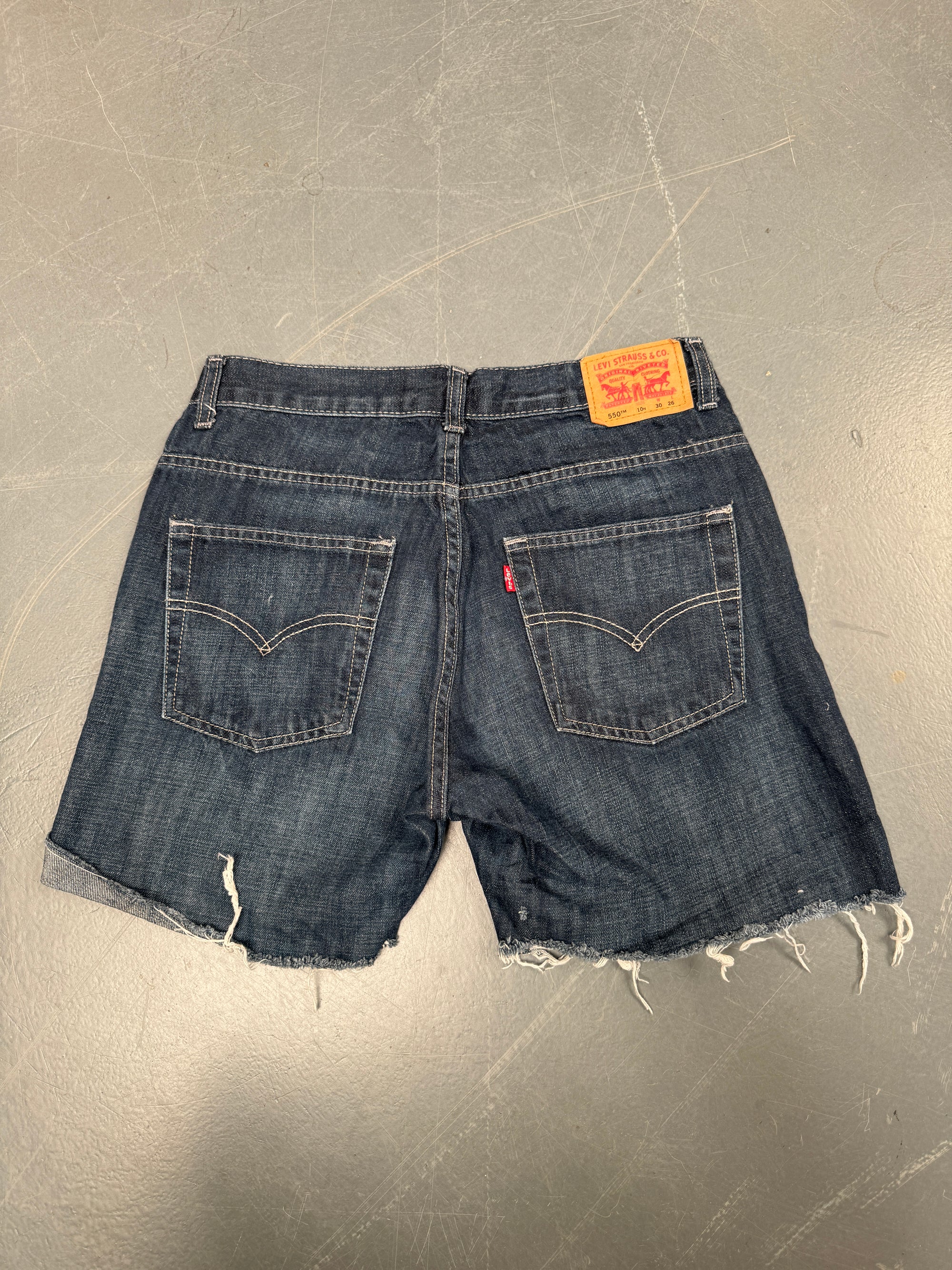 Vintage Ladies Levis Cut Off Denim Shorts - 90s Made - W 30 - SH135