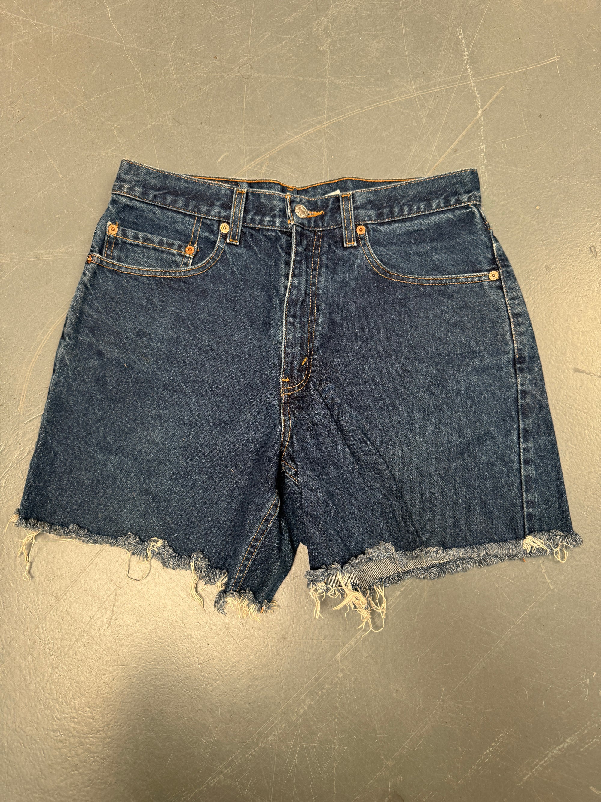 Vintage Ladies Levis Cut Off Denim Shorts - 90s Made - W 31 - SH143