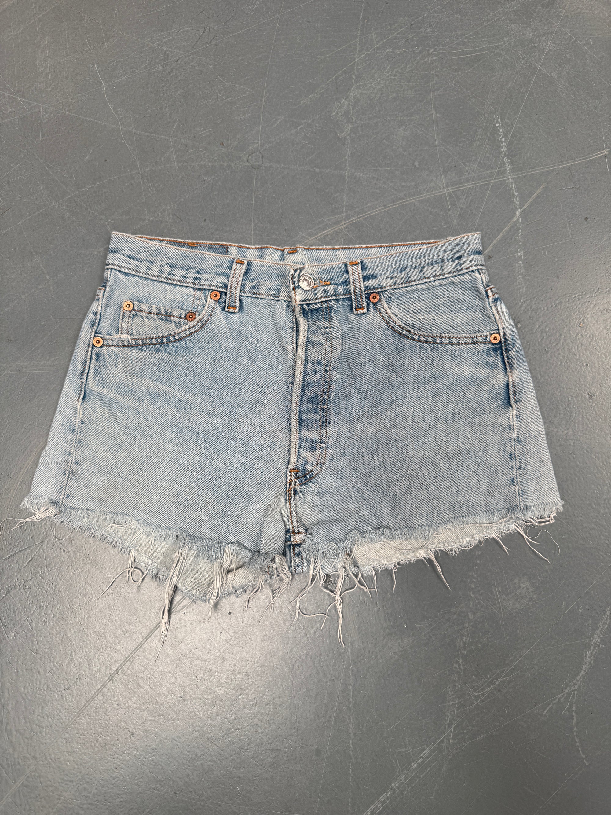 Vintage Ladies Levis Cut Off Denim Shorts - 90s Made - W 28 - SH144