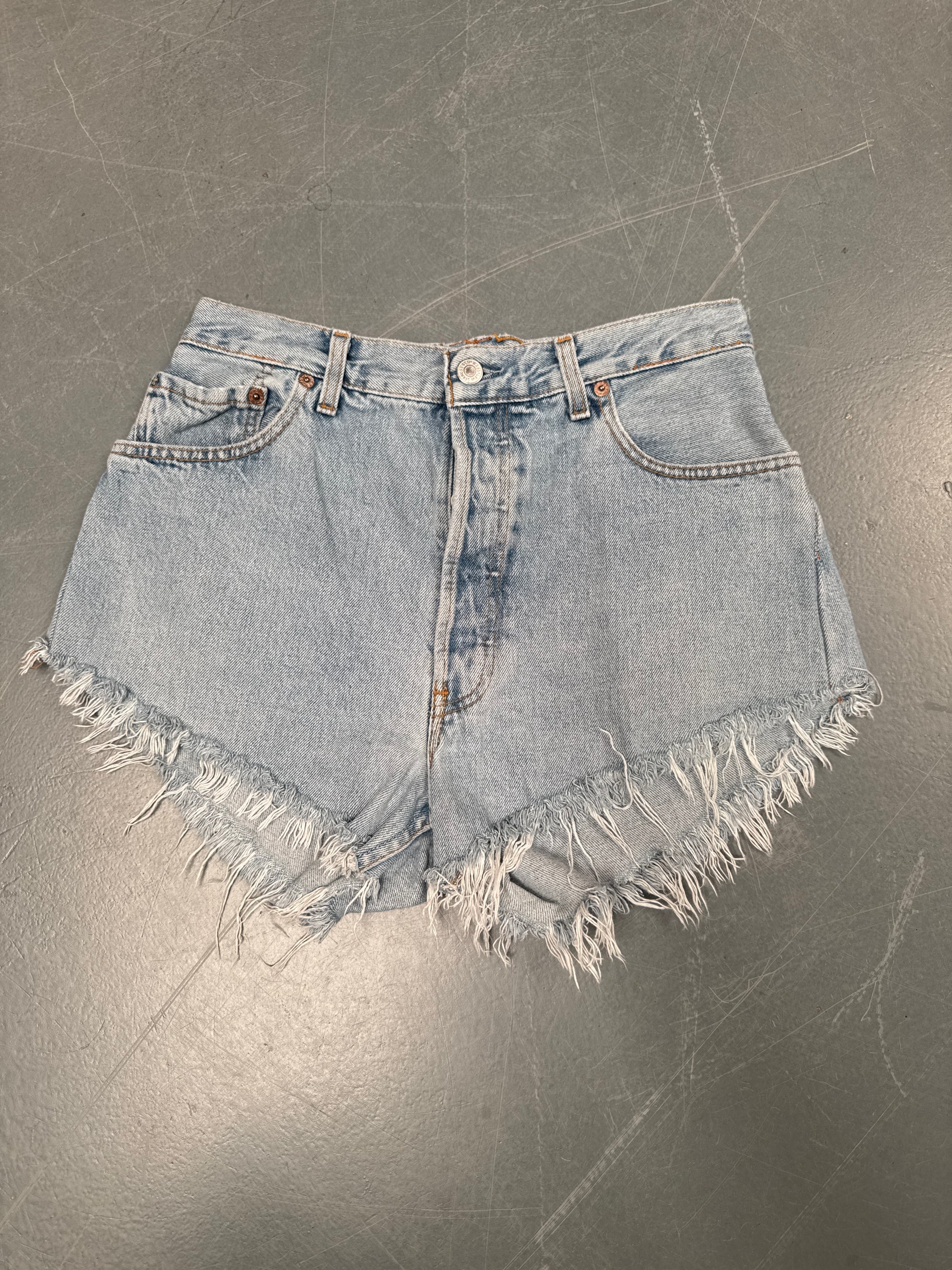 Vintage Ladies Levis Cut Off Denim Shorts - 90s Made - W 27 - SH145