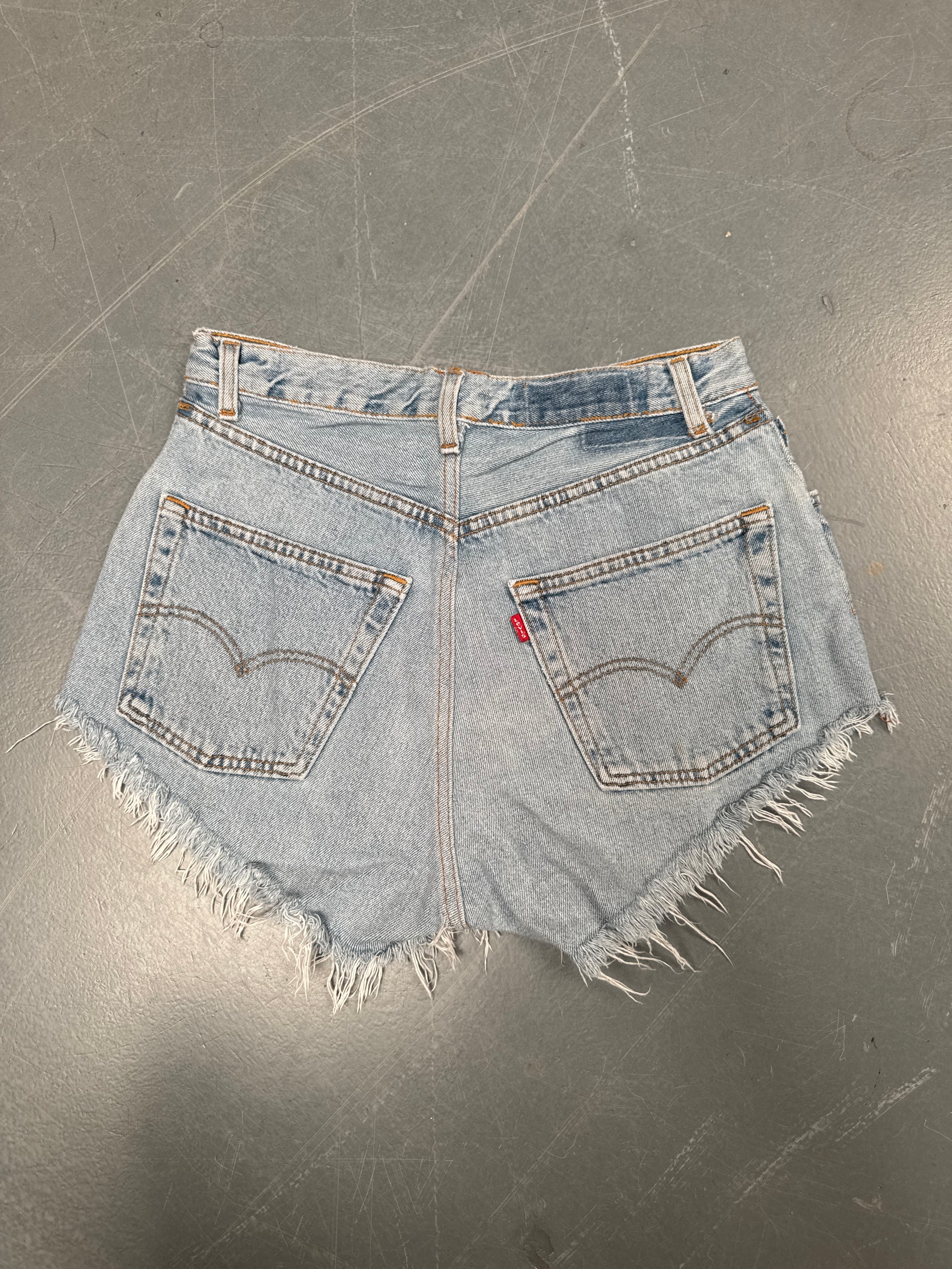 Vintage Ladies Levis Cut Off Denim Shorts - 90s Made - W 27 - SH145