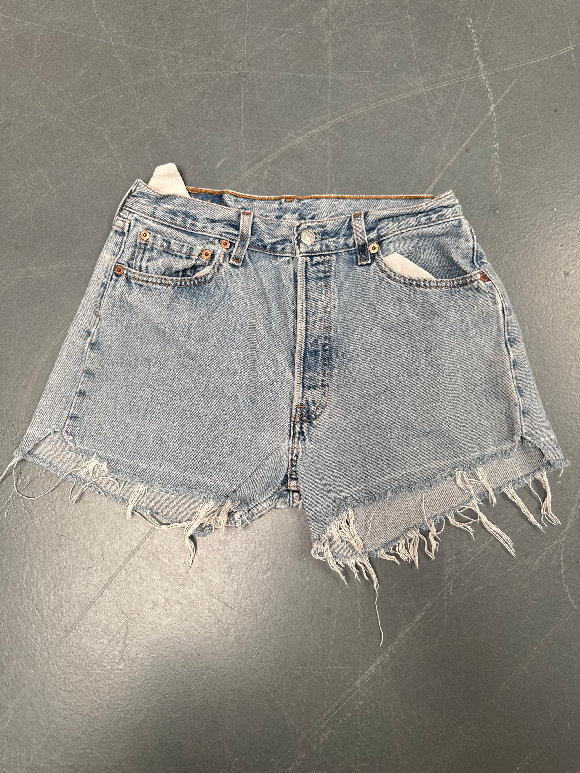 Vintage Ladies Levis Cut Off Denim Shorts - 90s Made - W 28 - SH146