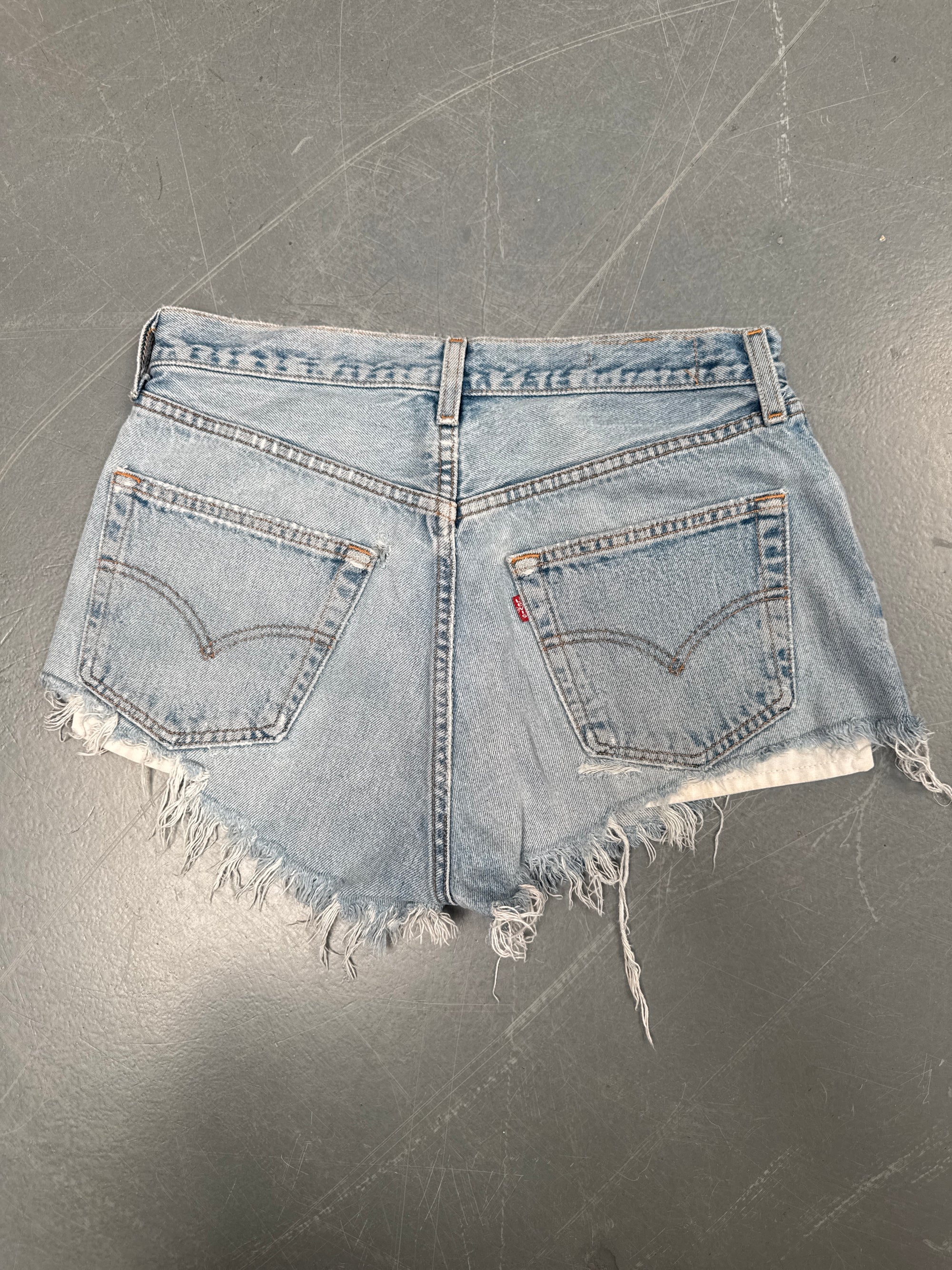 Vintage Ladies Levis Cut Off Denim Shorts - 90s Made - W 30 - SH149