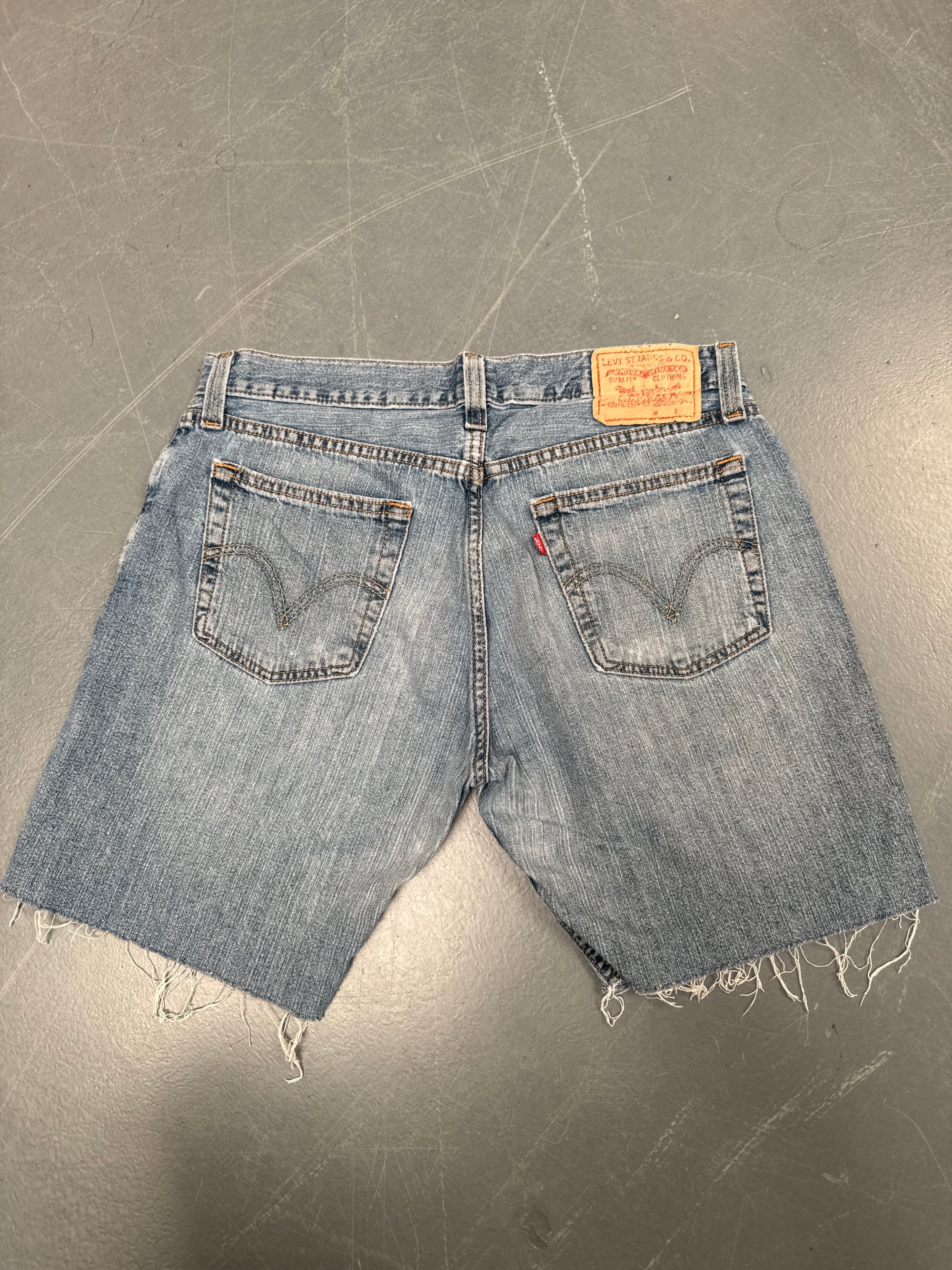 Vintage Ladies Levis Cut Off Denim Shorts - 90s Made - W 30 - SH158