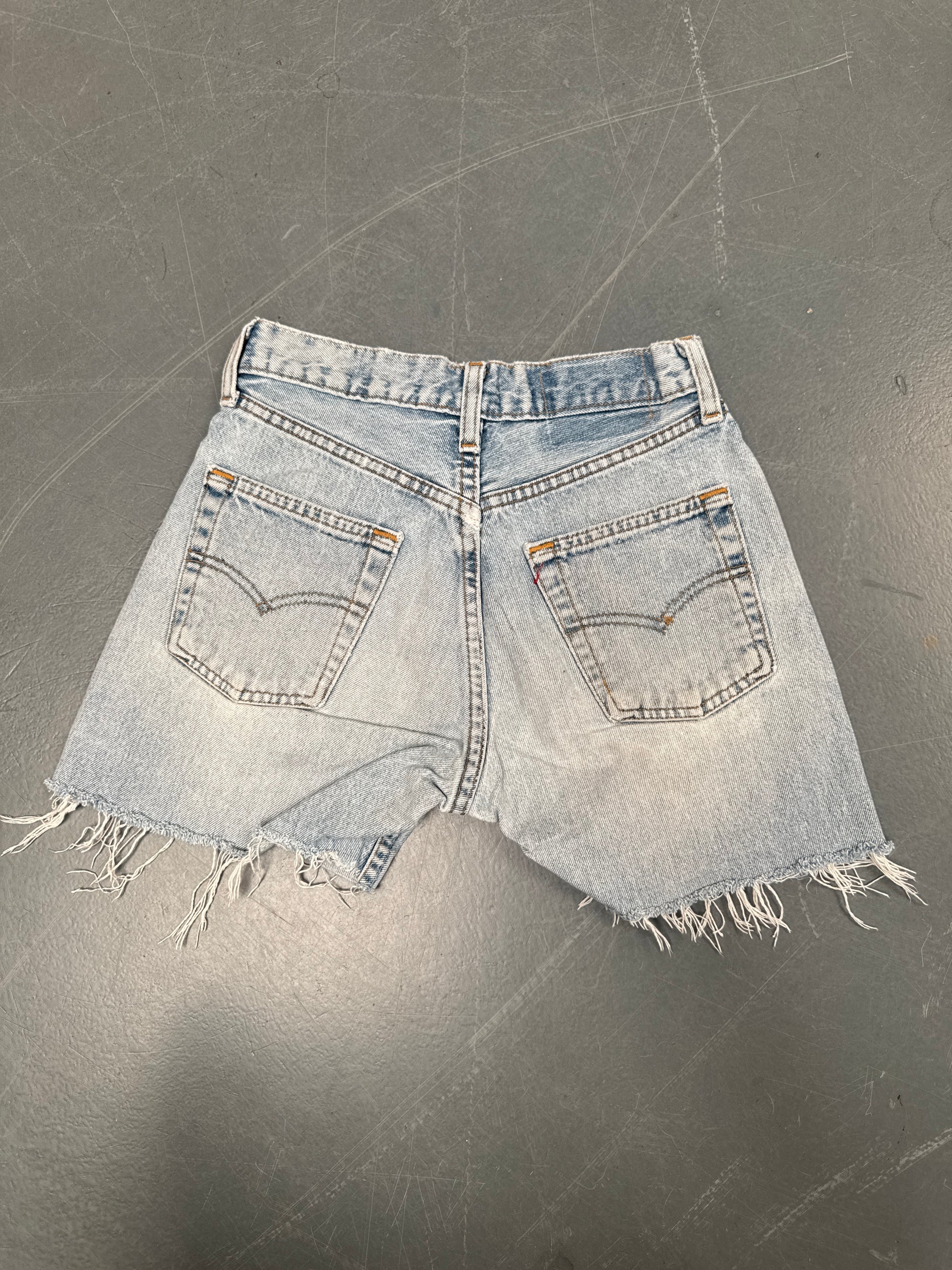 Vintage Ladies Levis Cut Off Denim Shorts - 90s Made - W 24 - SH161