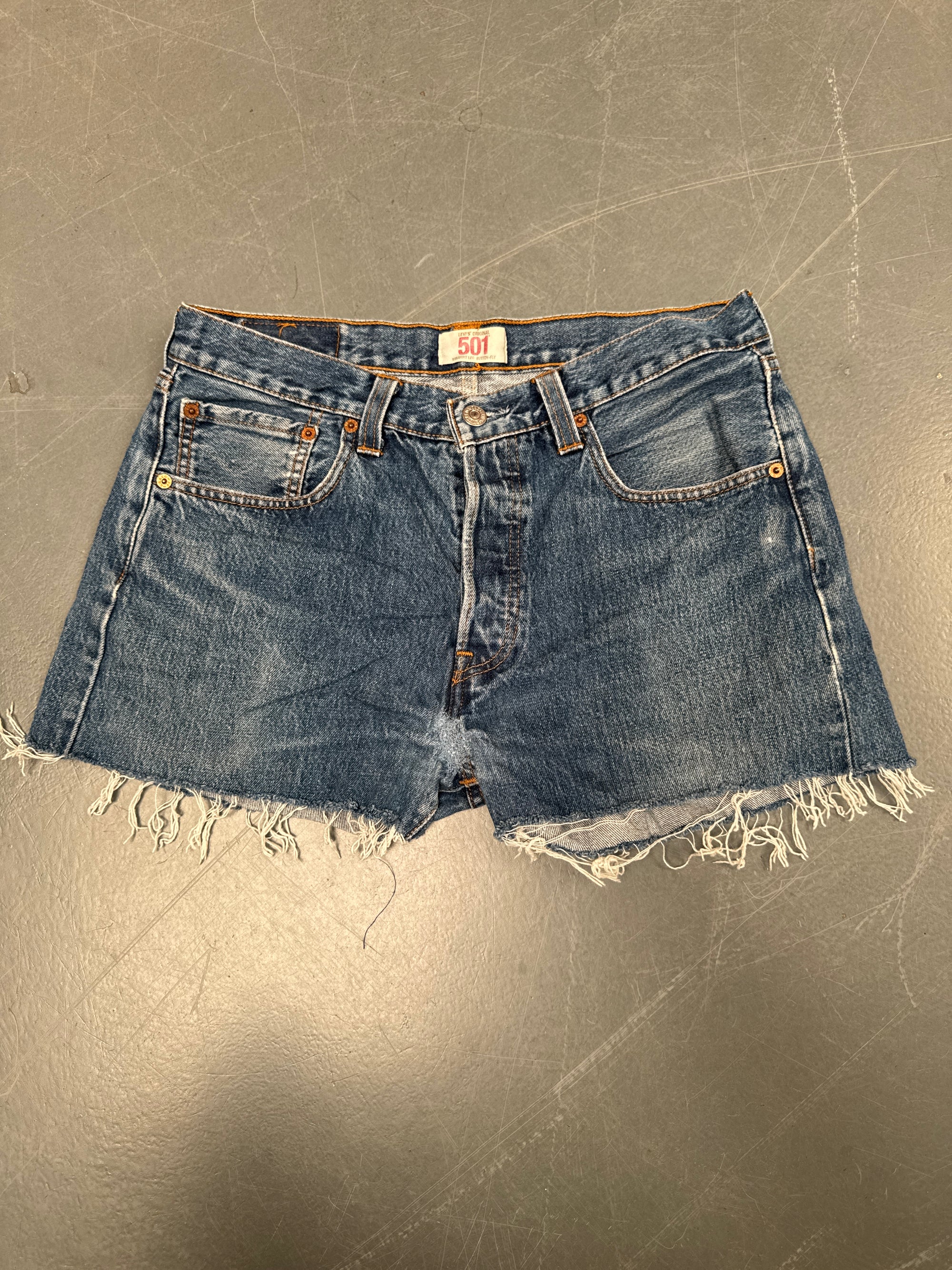 Vintage Ladies Levis Cut Off Denim Shorts - 90s Made - W 30 - SH162