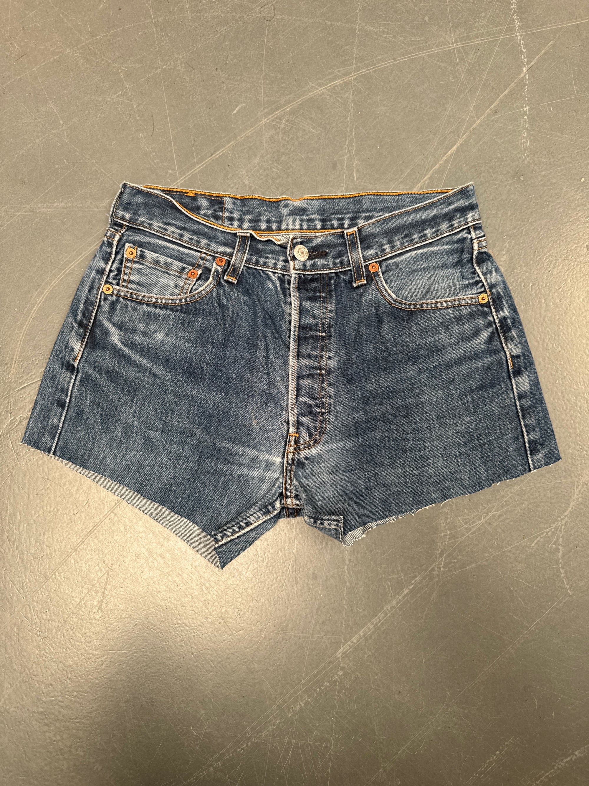 Vintage Ladies Levis Cut Off Denim Shorts - 90s Made - W 28 - SH164