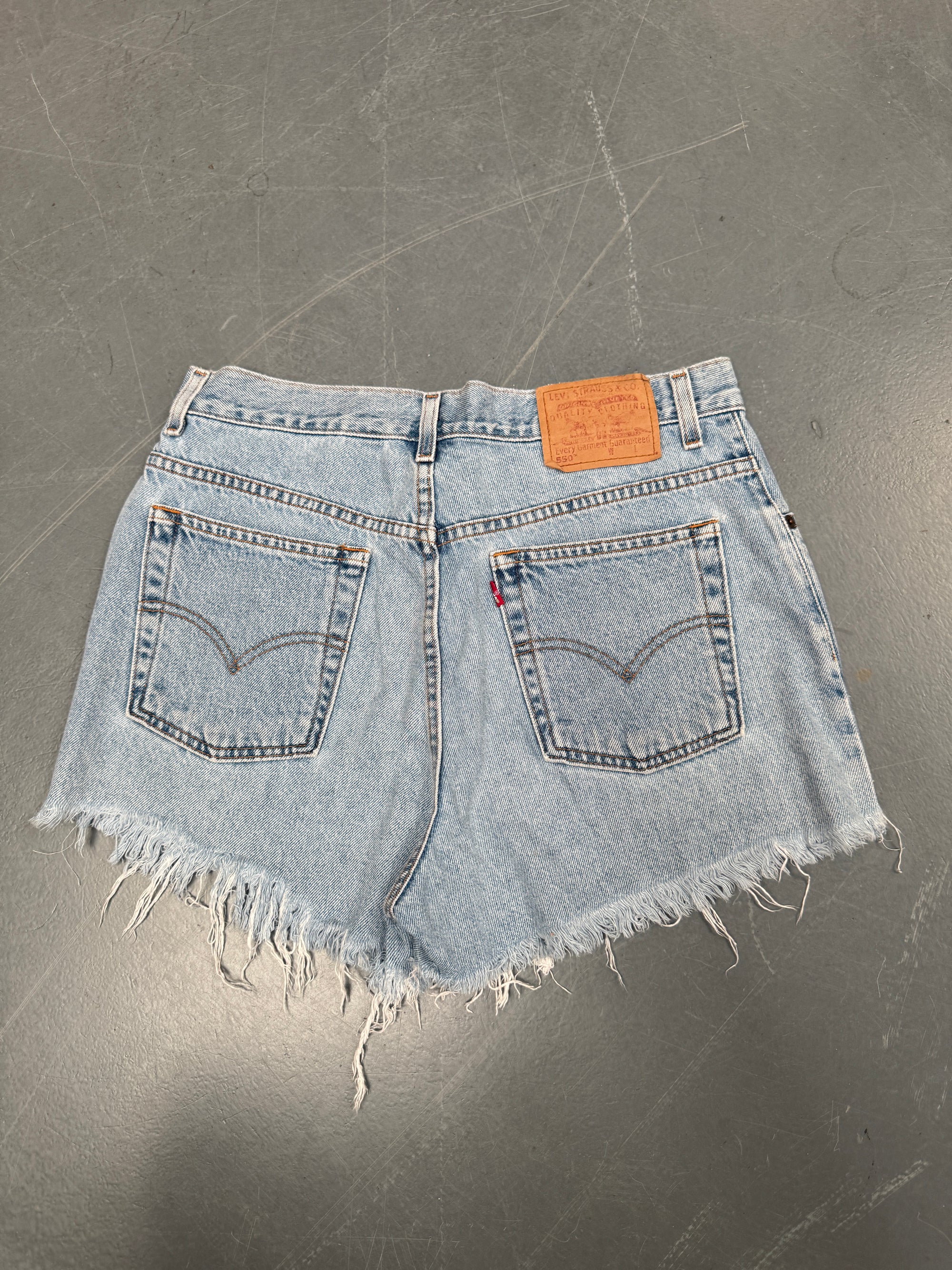 Vintage Ladies Levis Cut Off Denim Shorts - 90s Made - W 31 - SH171