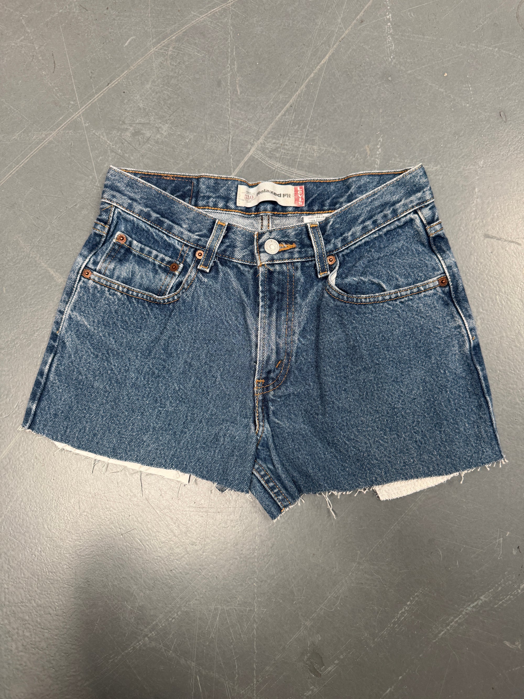 Vintage Ladies Levis Cut Off Denim Shorts - 90s Made - W 28 - SH172