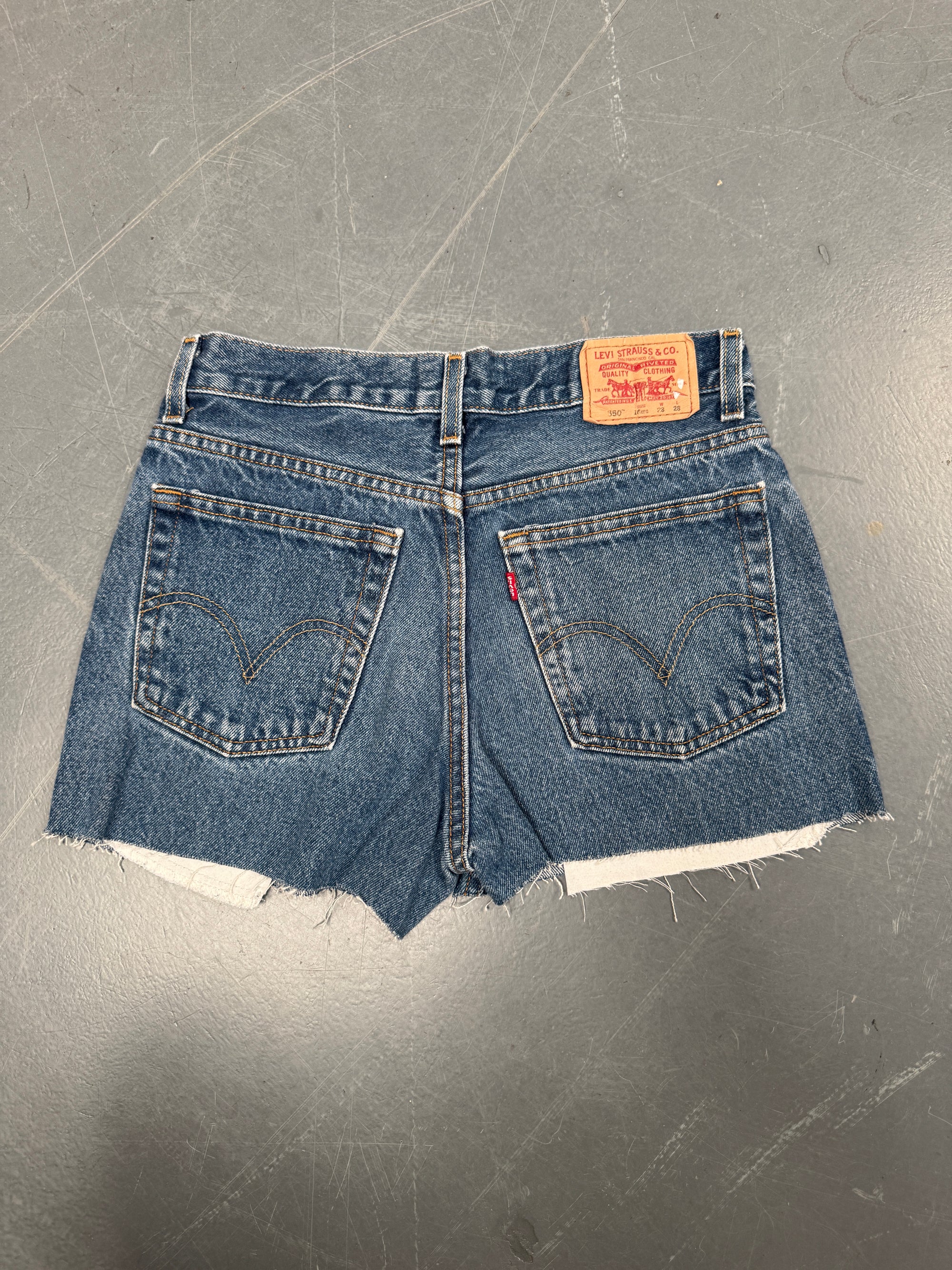 Vintage Ladies Levis Cut Off Denim Shorts - 90s Made - W 28 - SH172