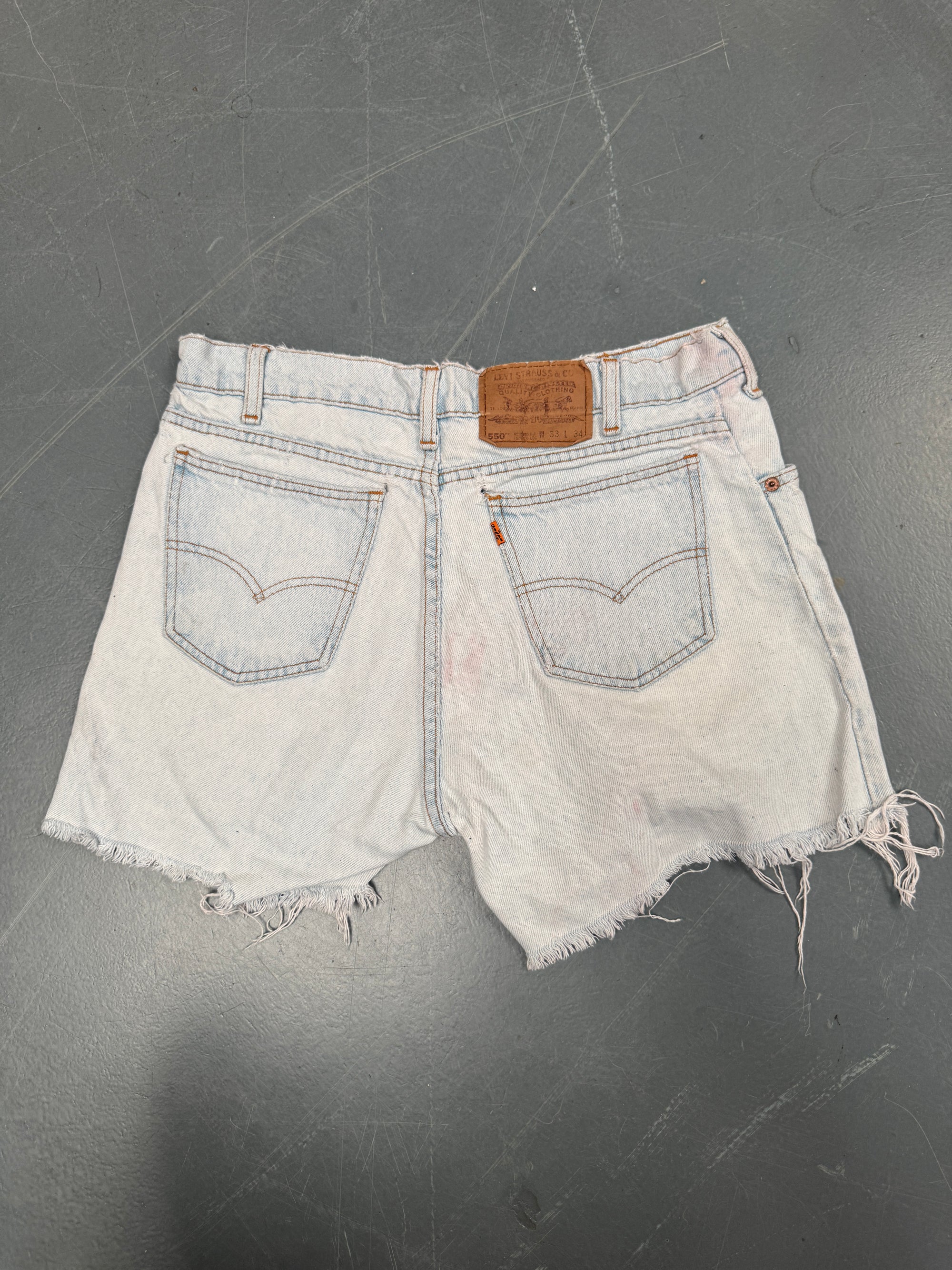 Vintage Ladies Levis Cut Off Denim Shorts - 90s Made - W 30 - SH175